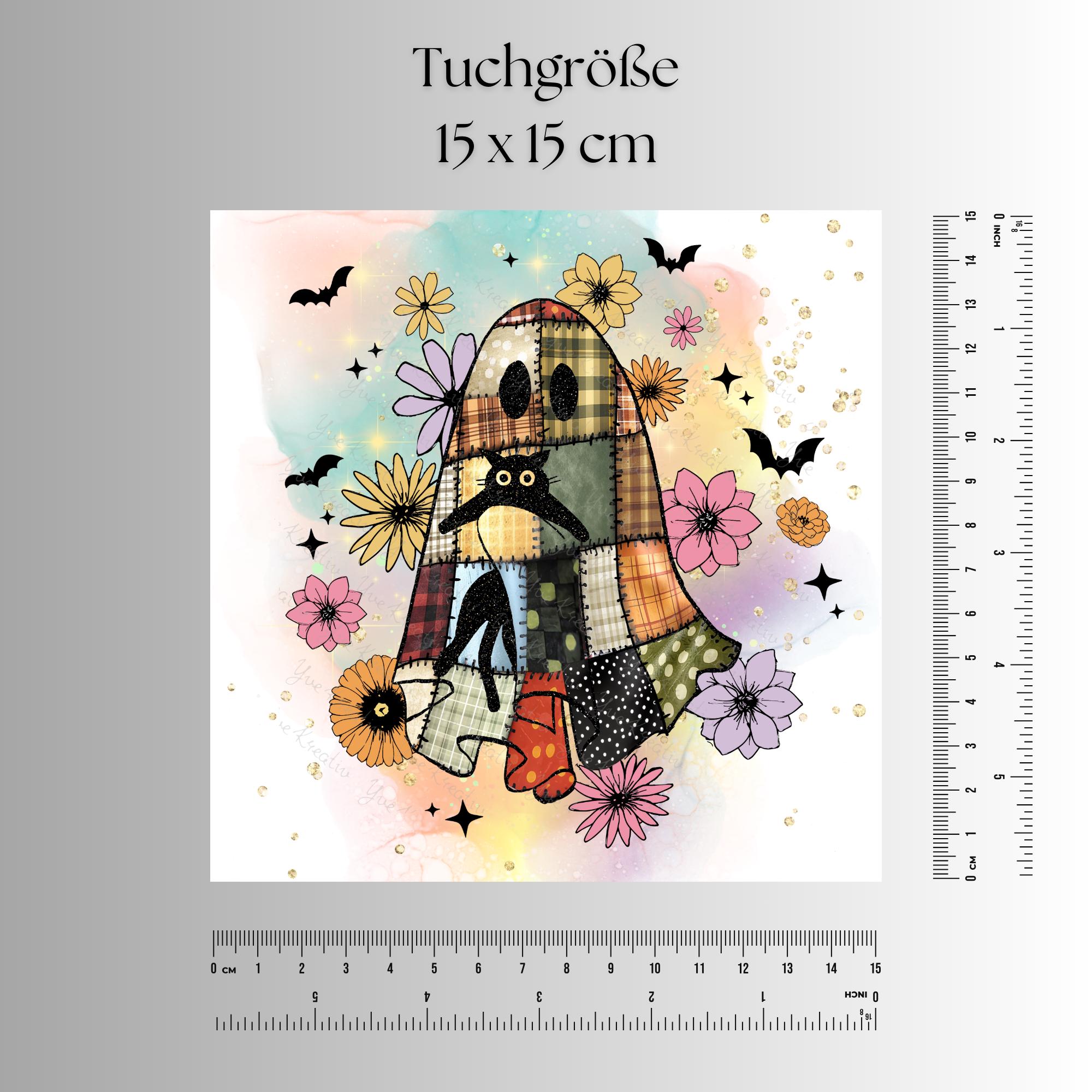 Brillenputztuch Halloween Geist bedrucktes Mikrofasertuch für Sonnenbrille Display Handy Grusel Geschenk süßes oder Saures Mitbringsel #SA10