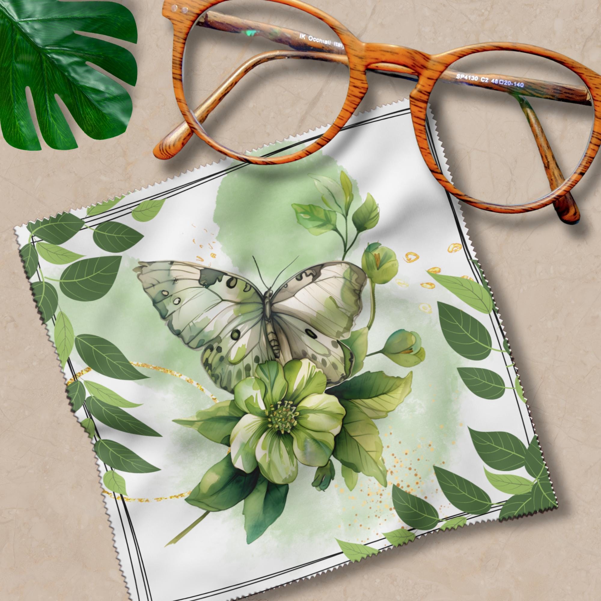 Brillenputztuch bedrucktes Mikrofasertuch für Brillen Tuch für Displays Tuch Schmetterling Geschenk zum Muttertag #TI79