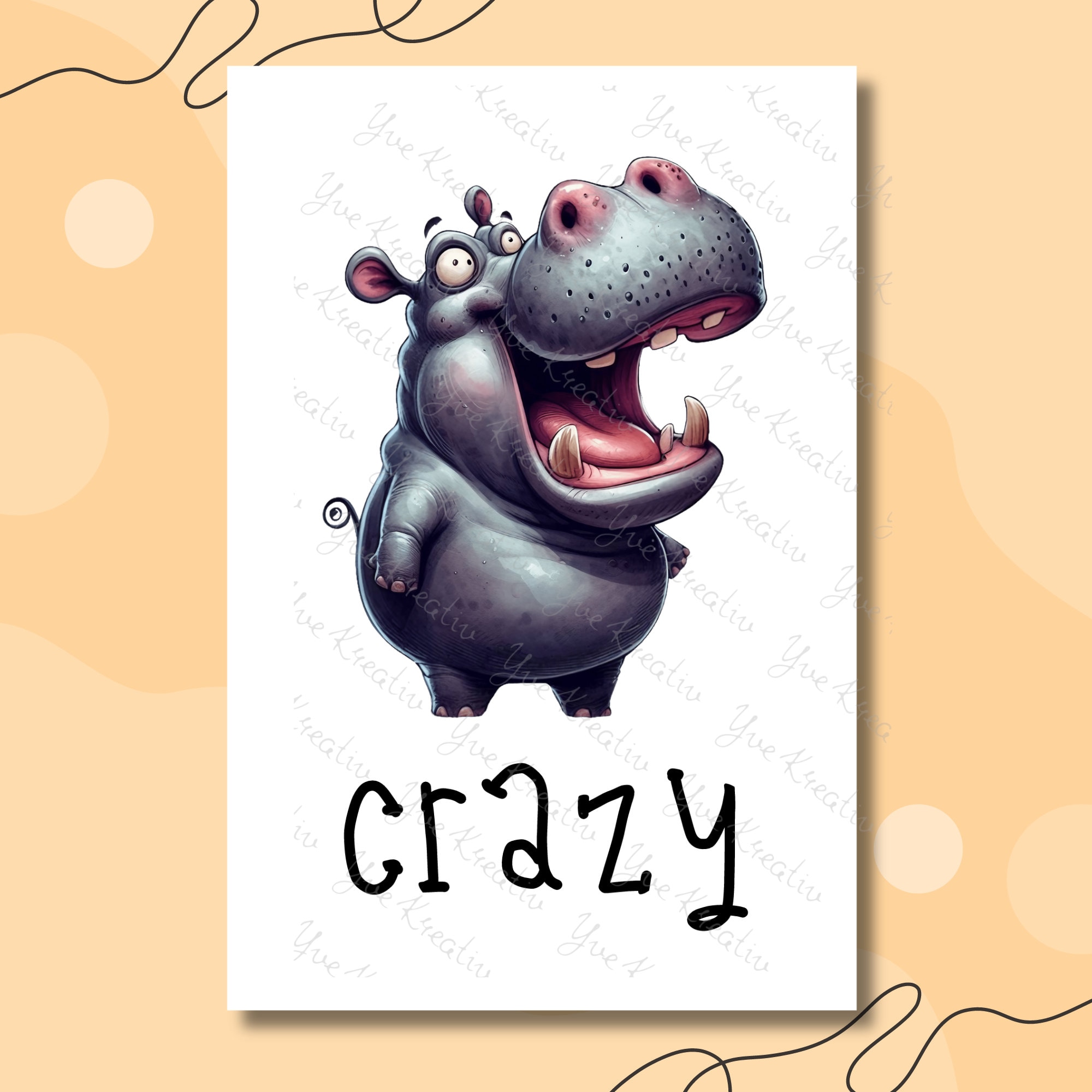 Postkarte Nilpferd Grußkarte Karte Geburtstag Freundin Gutschein Mitbringsel Nilpferd Fan I Crazy, Funny, Lovely I #PHO
