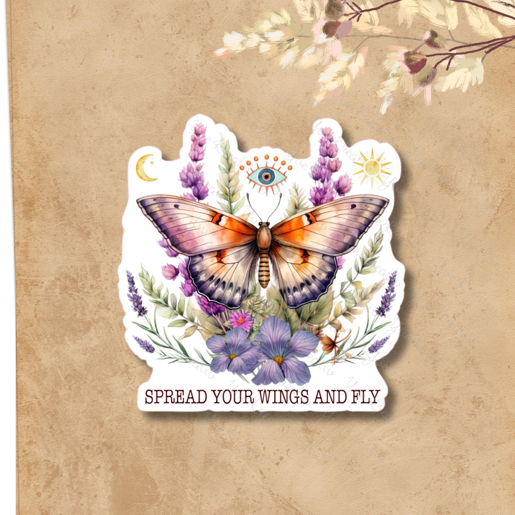 Kofferaufkleber, Geschenkaufkleber, Aufkleber Motivation, großer Schmetterling Sticker I zur Auswahl in Weiß oder Transparent  #SEG8