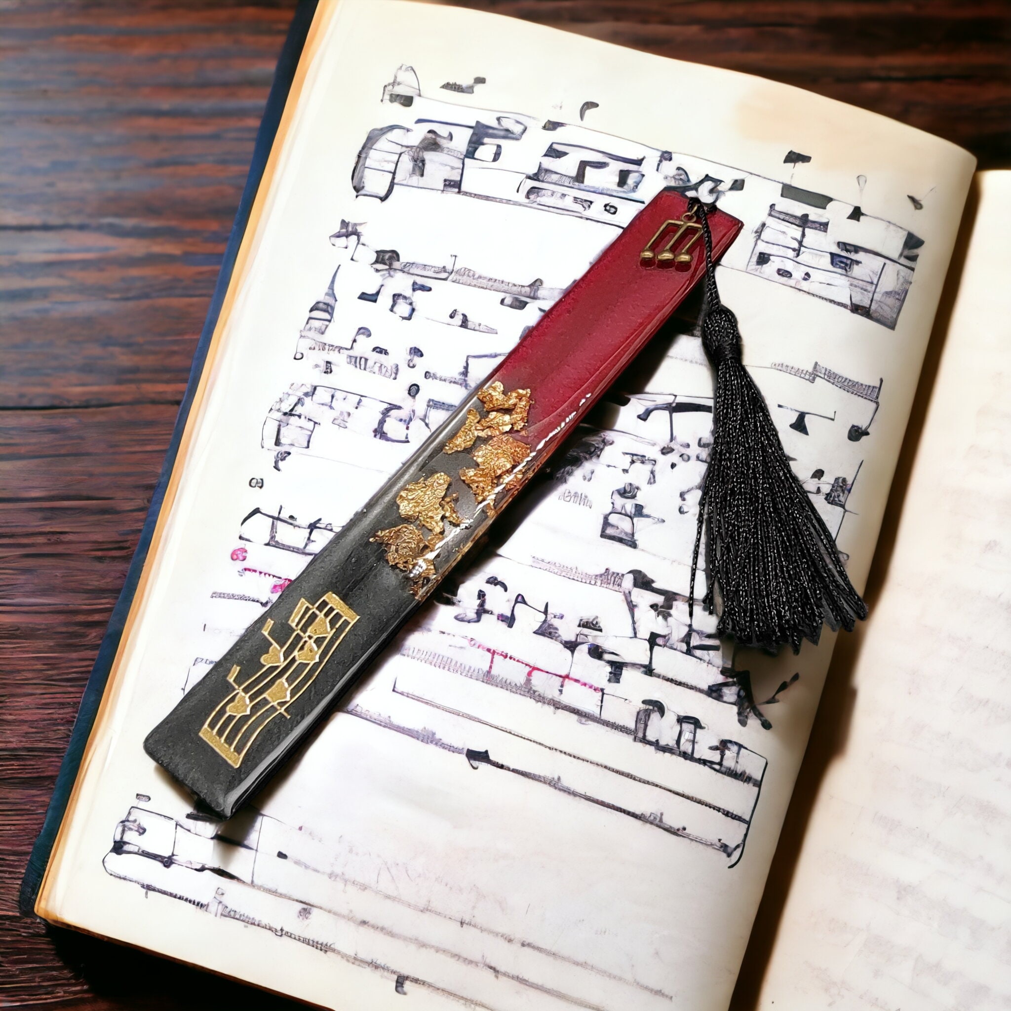 Lesezeichen aus Epoxidharz Musik Geschenk Musikerin Geburtstag Mitbringsel Geschenkidee Buchzeichen transparent #4332549413