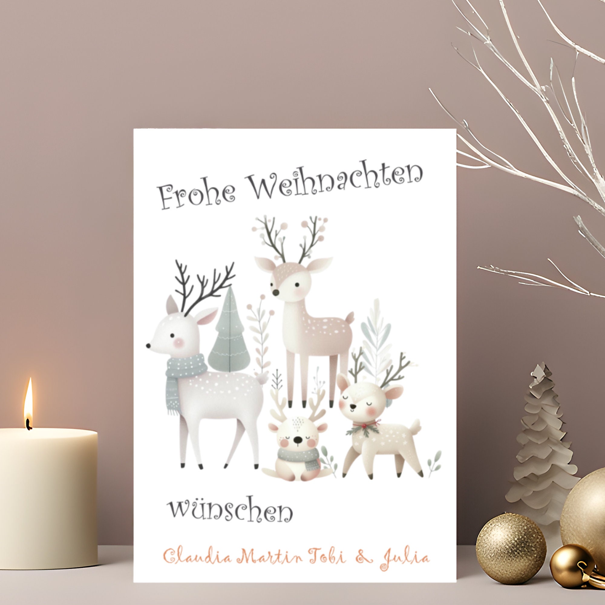 Postkarte personalisierbar, Grußkarte, Karte zu Weihnachten, Weihnachtskarte, Geschenkkarte I Weihnachtspost von Familie  #PLS