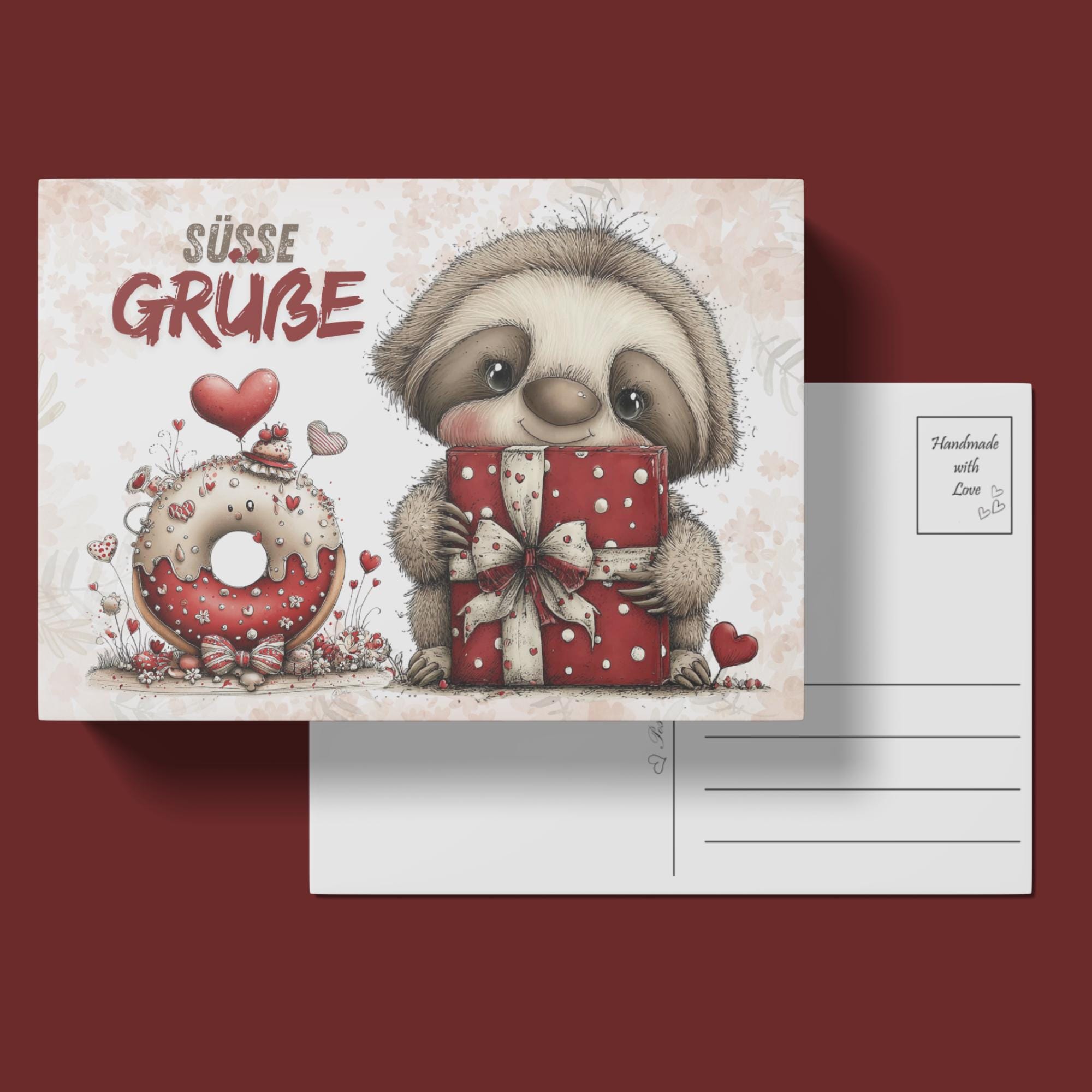 Postkarte zum Valentinstag Karte zum Geburtstag Grußkarte für Schleckermäuler Geschenkkarte zum Muttertag #PA12