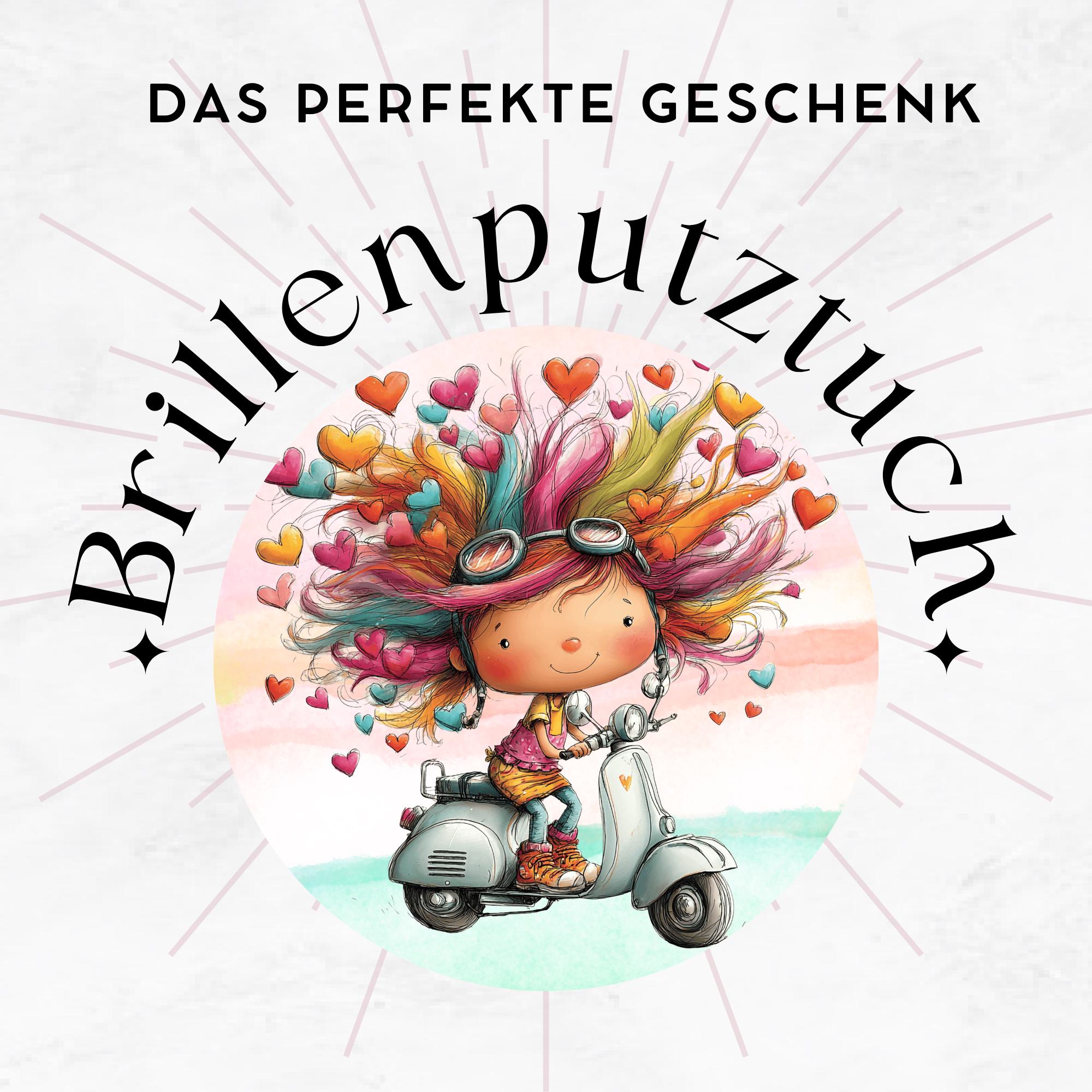 Brillenputztuch Mädchen Motorroller bedrucktes Mikrofasertuch für Brille Sonnenbrille Displays Handyputztuch Brillentuch Mikrofaser #AL88