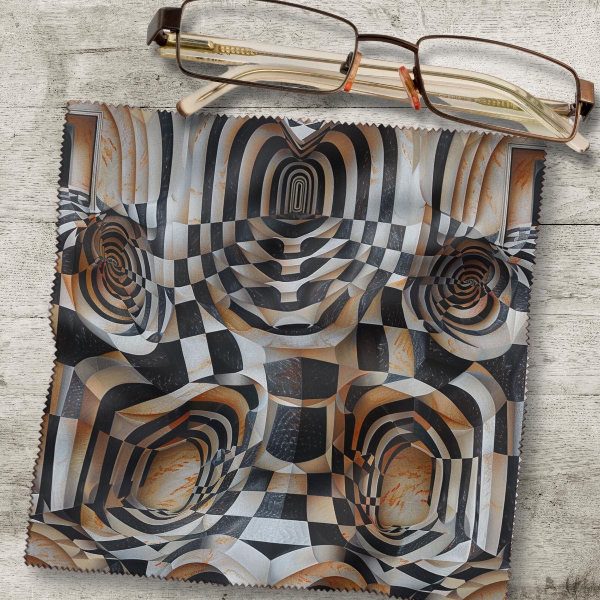 Brillenputztuch Op-Art bedrucktes Mikrofasertuch für Brille Sonnenbrille Displays Handyputztuch Brillentuch Mikrofaser #AL70
