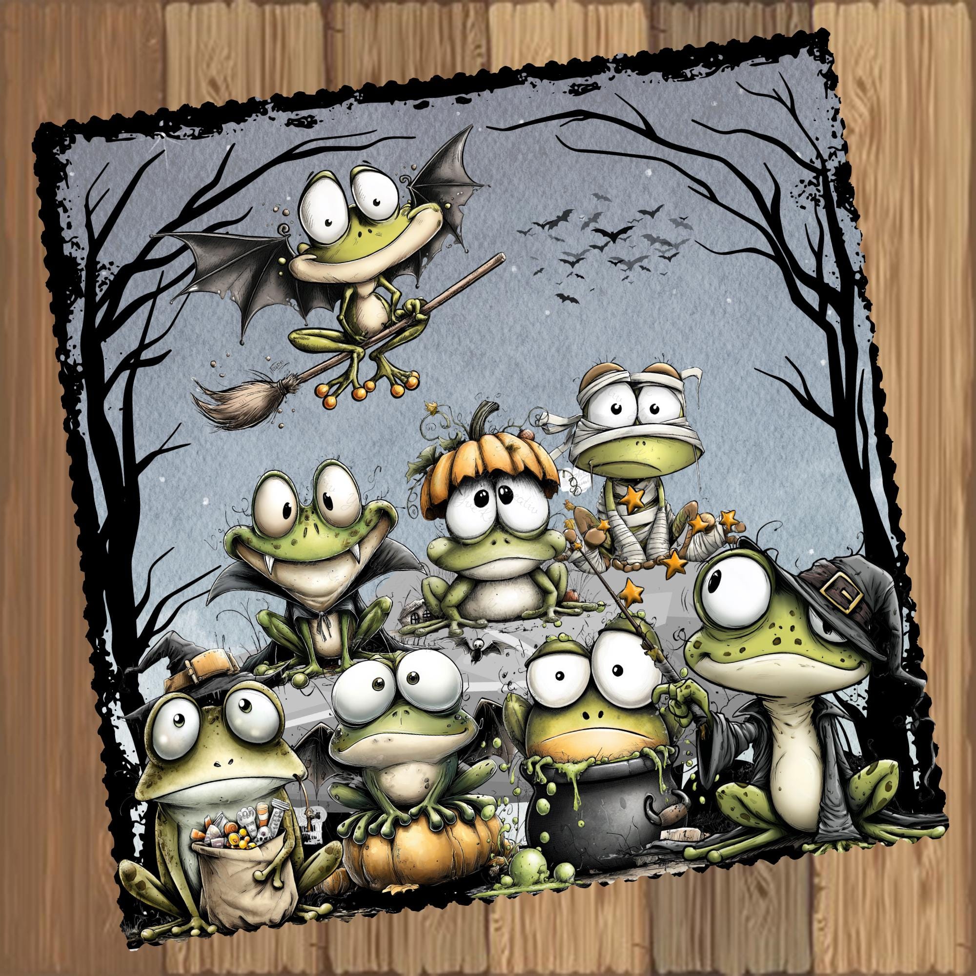 Brillenputztuch Halloween Frösche bedrucktes Mikrofasertuch für Sonnenbrille Displays Handy Geschenk süßes oder Saures Mitbringsel #SA9