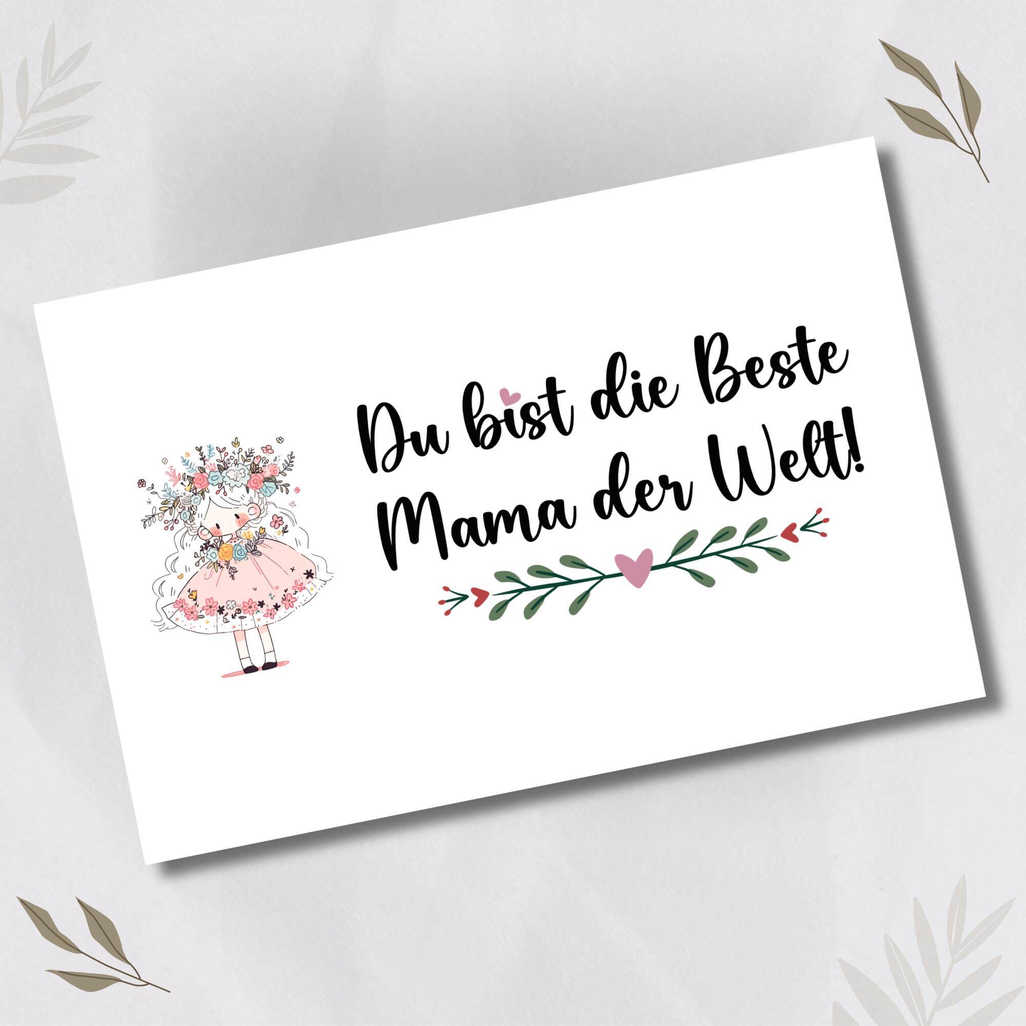 Postkarte, Grußkarte, Karte zum Muttertag, Muttertagskarte, Mama Karte, Grußkarte Muttertag, Geburtstag Mama