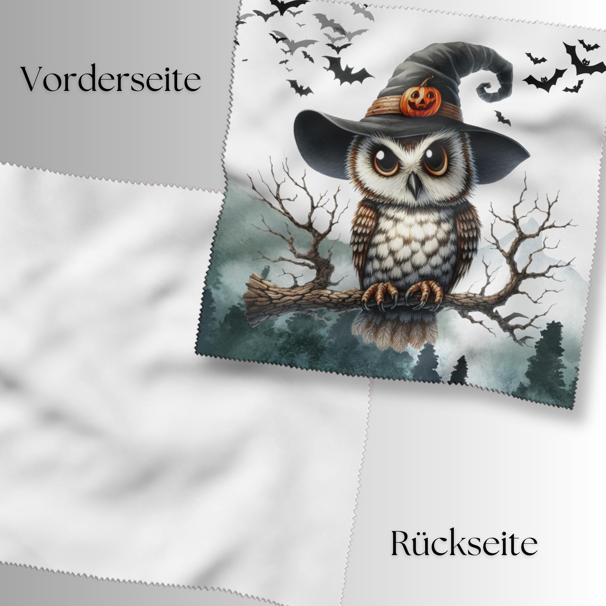 Brillenputztuch Zauberer Eule bedrucktes Mikrofasertuch für Sonnenbrille Displays Handy Eulen Geschenk Halloween Mitbringsel #TI171