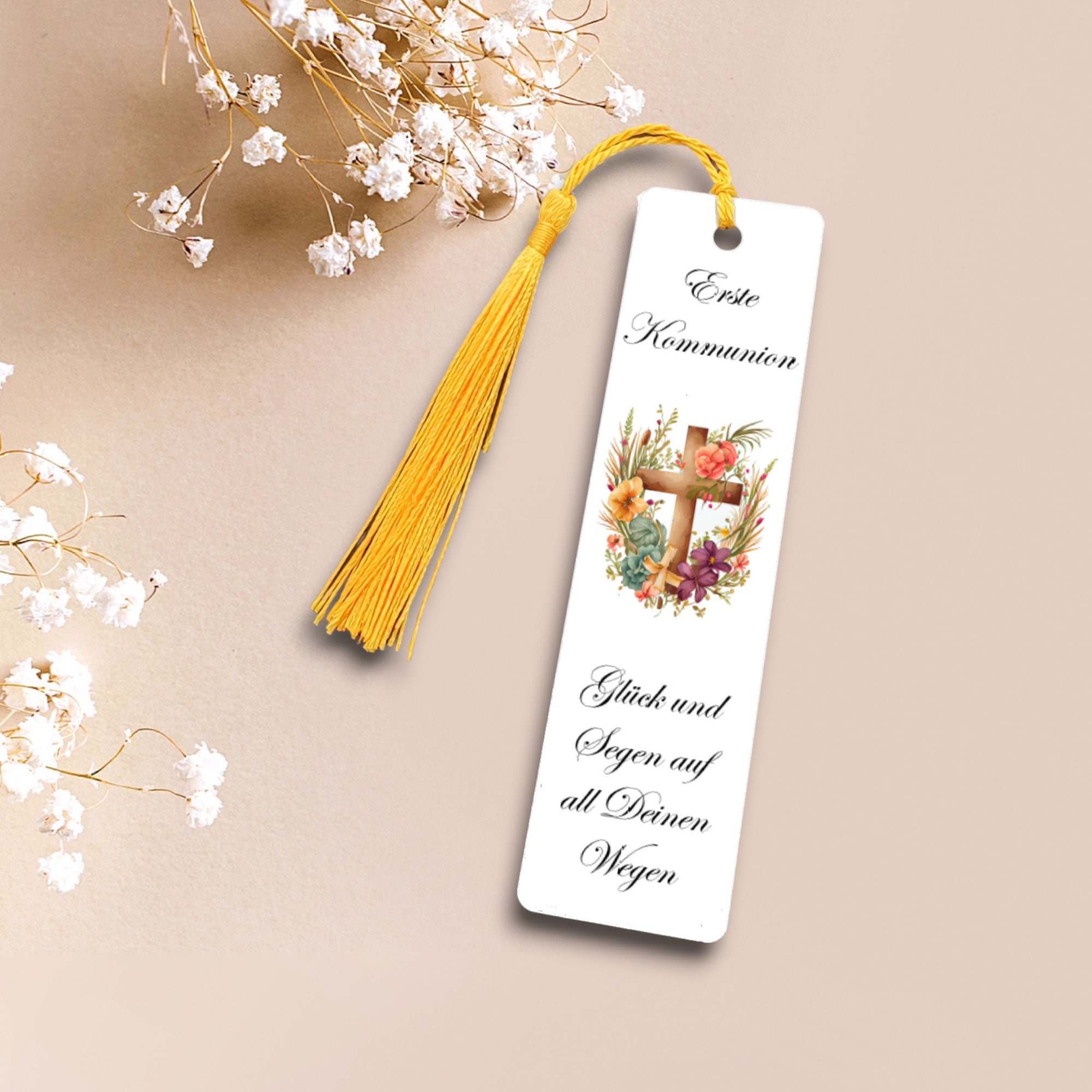 Lesezeichen aus Aluminium Geschenk zur Kommunion für Gesangsbuch Bibel Bücher Bookmark  #LEALU