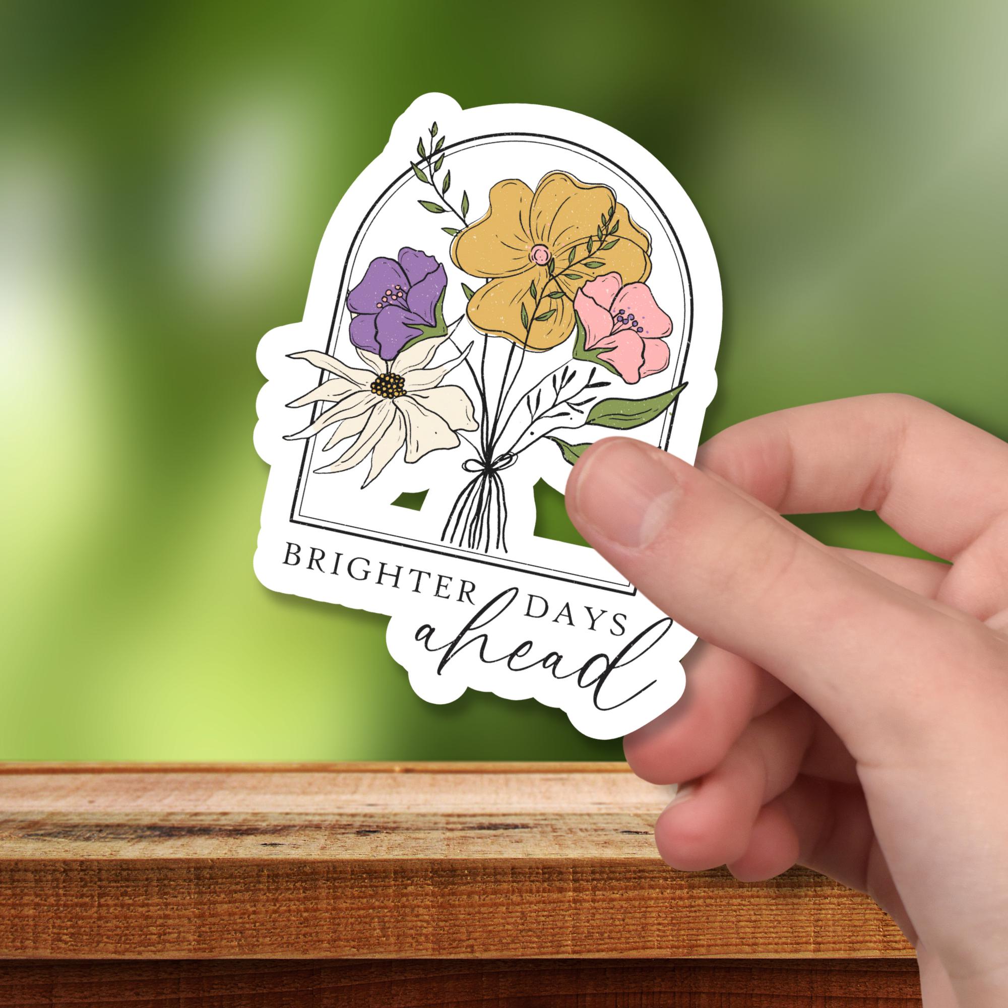 Kofferaufkleber, Geschenkaufkleber, Aufkleber Motivation, großer Blumen Sticker I zur Auswahl in Weiß oder Transparent  #SEG8