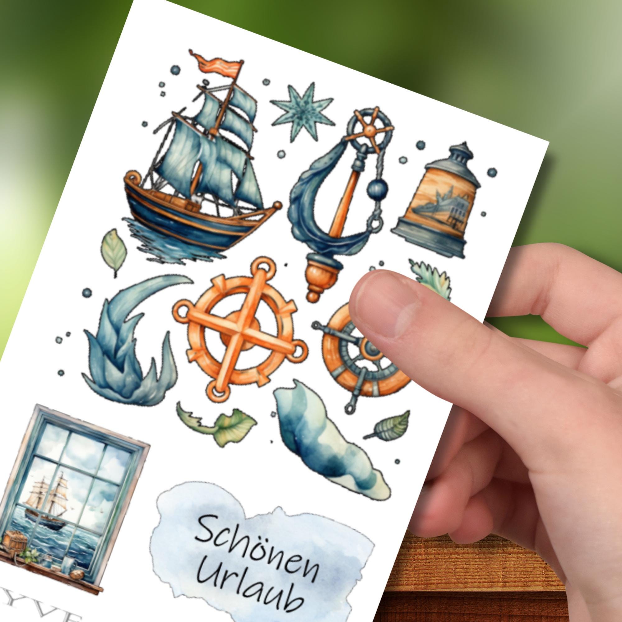 Sticker Bogen Aufkleber Maritim Meer Urlaub Reisen Stickerbögen SET zur Auswahl in Weiß Transparent Matt Glanz #SBA6 Sticker Bogen Aufkleber Maritim Meer Urlaub Reisen Stickerbögen SET zur Auswahl in Weiß Transparent Matt Glanz #SBA6