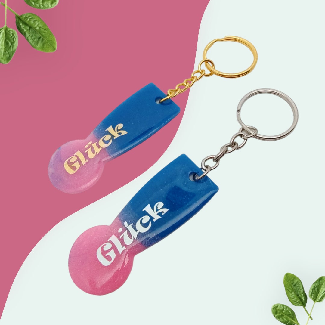 Einkaufswagenlöser l Einkaufschips l Schlüsselanhänger "Glück" Geschenk Mitbringsel  #1675268529