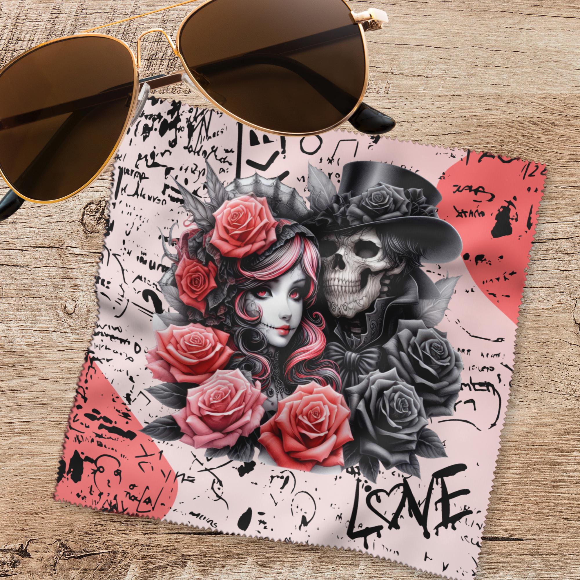 Brillenputztuch – Individuell bedrucktes Mikrofasertuch für Brillen, Displays & mehr | Perfektes Geschenk zur Gothic Hochzeit #HO7