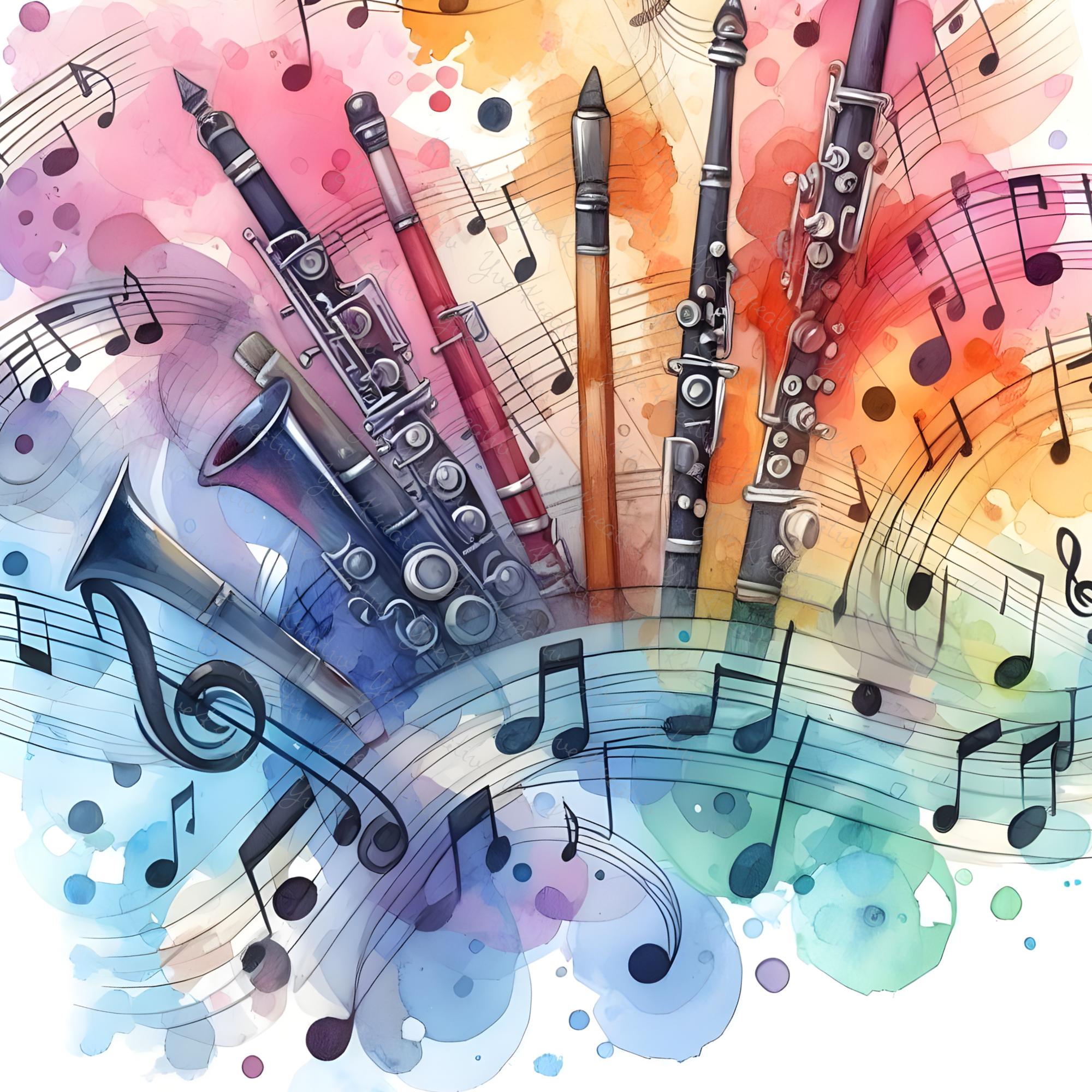 Brillenputztuch Musik Klarinette bedrucktes Mikrofasertuch für Sonnenbrille Displays Handy Geschenk Musiker Mitbringsel Musiklehrer #MC17