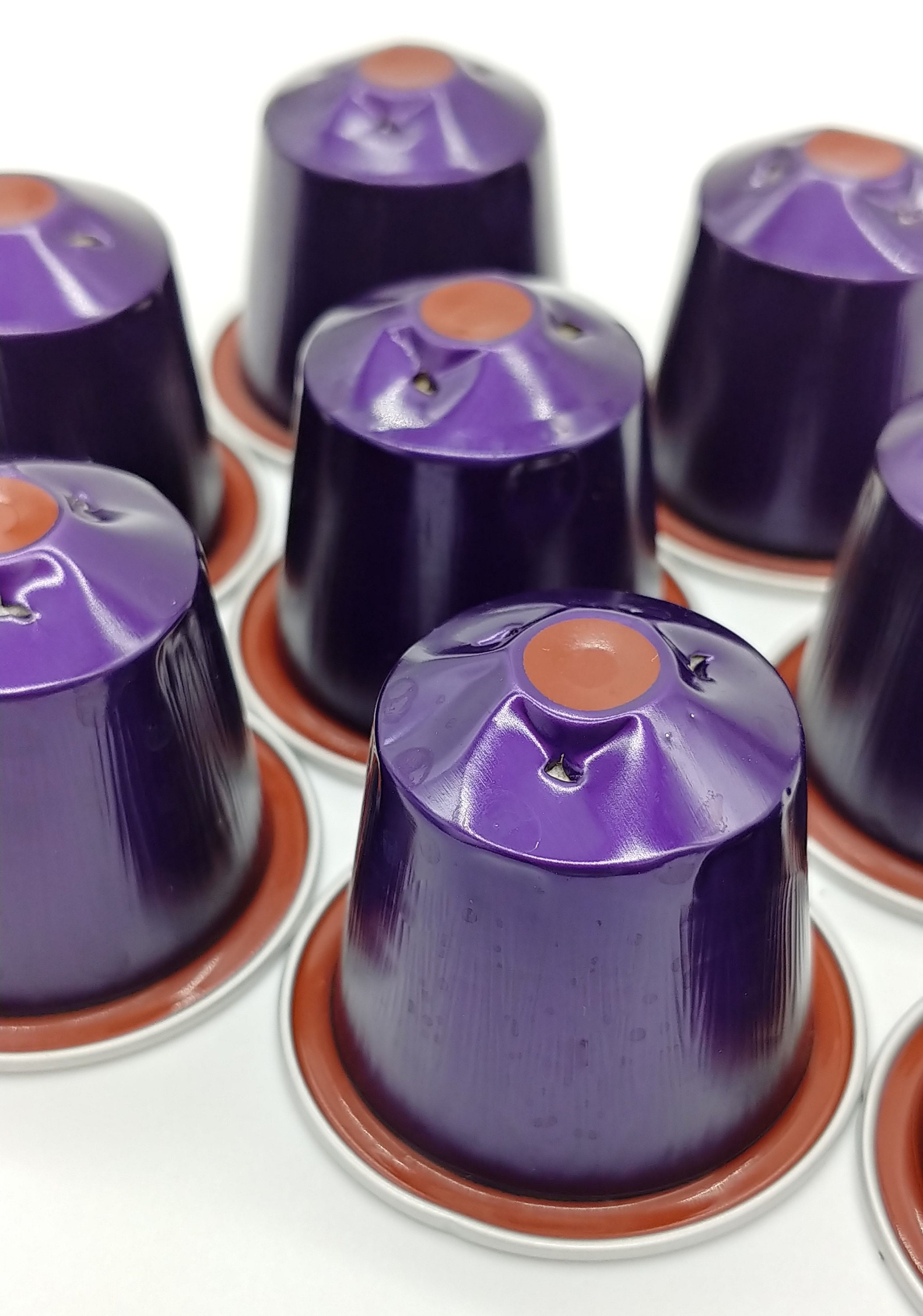 10 leere Kaffeekapseln Farbe : lila mit rot  #KNS