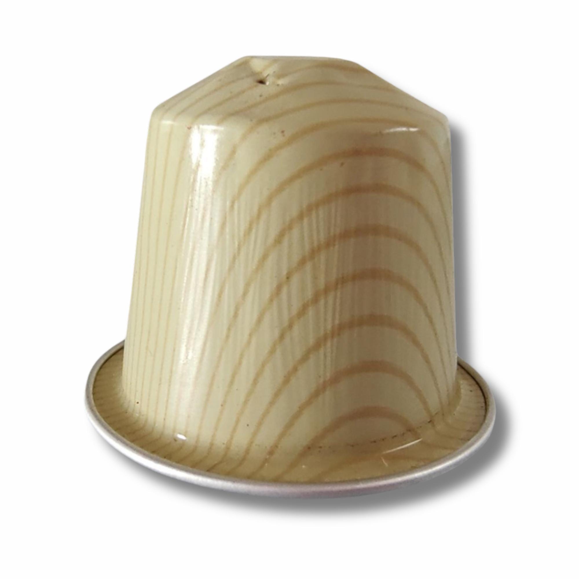 Kaffeekapseln leer gereinigt Basteln Gestalten Bastelmaterial DIY Schmuckherstellung Zubehör Aluminium Creme-Nadelstreifen 10 Stück  #KNS