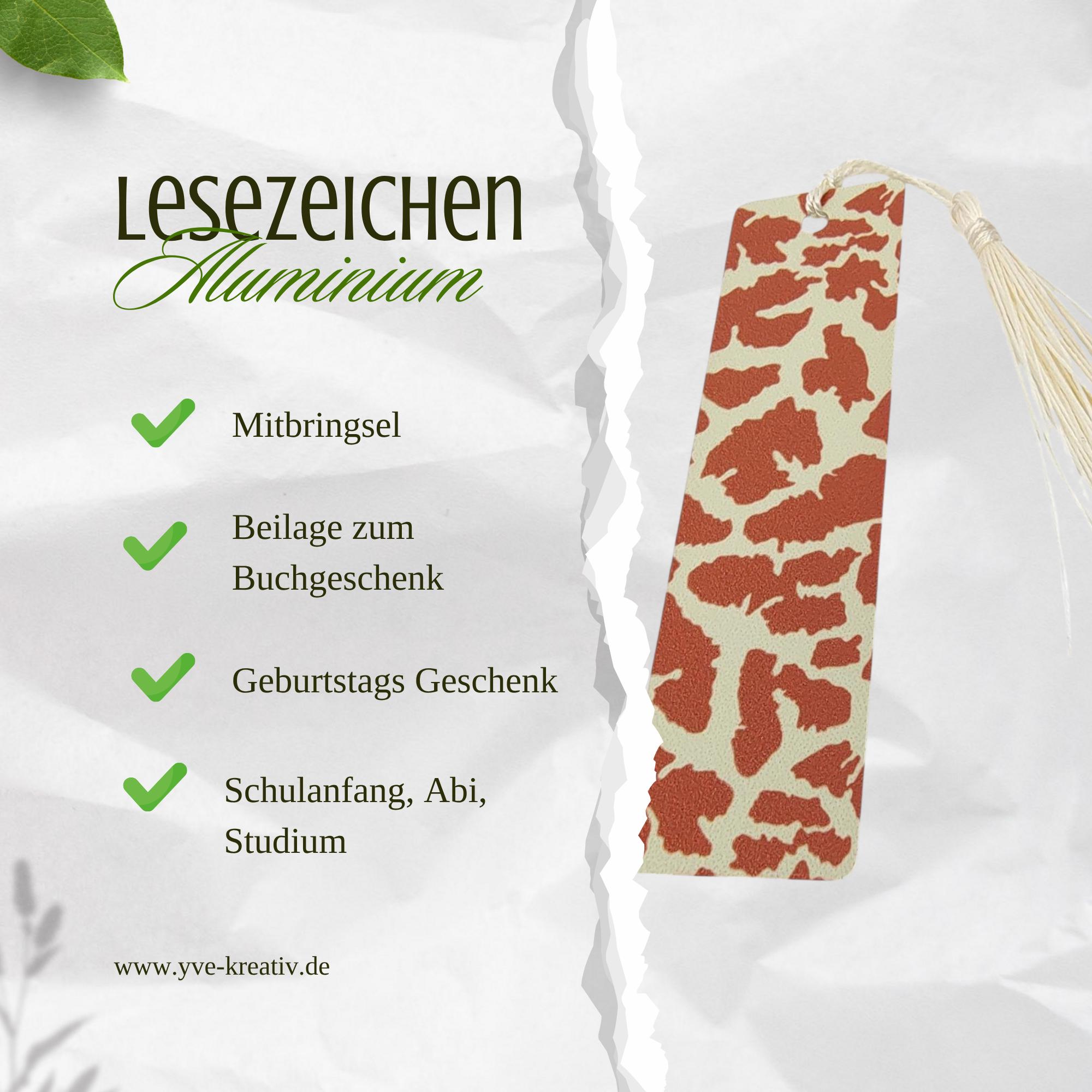 Lesezeichen aus Aluminium Animalprint Geschenk Geburtstag Mitbringsel Freundin Buchgeschenk Bookmark Giraffe #LEALU Lesezeichen aus Aluminium Animalprint Geschenk Geburtstag Mitbringsel Freundin Buchgeschenk Bookmark Giraffe #LEALU