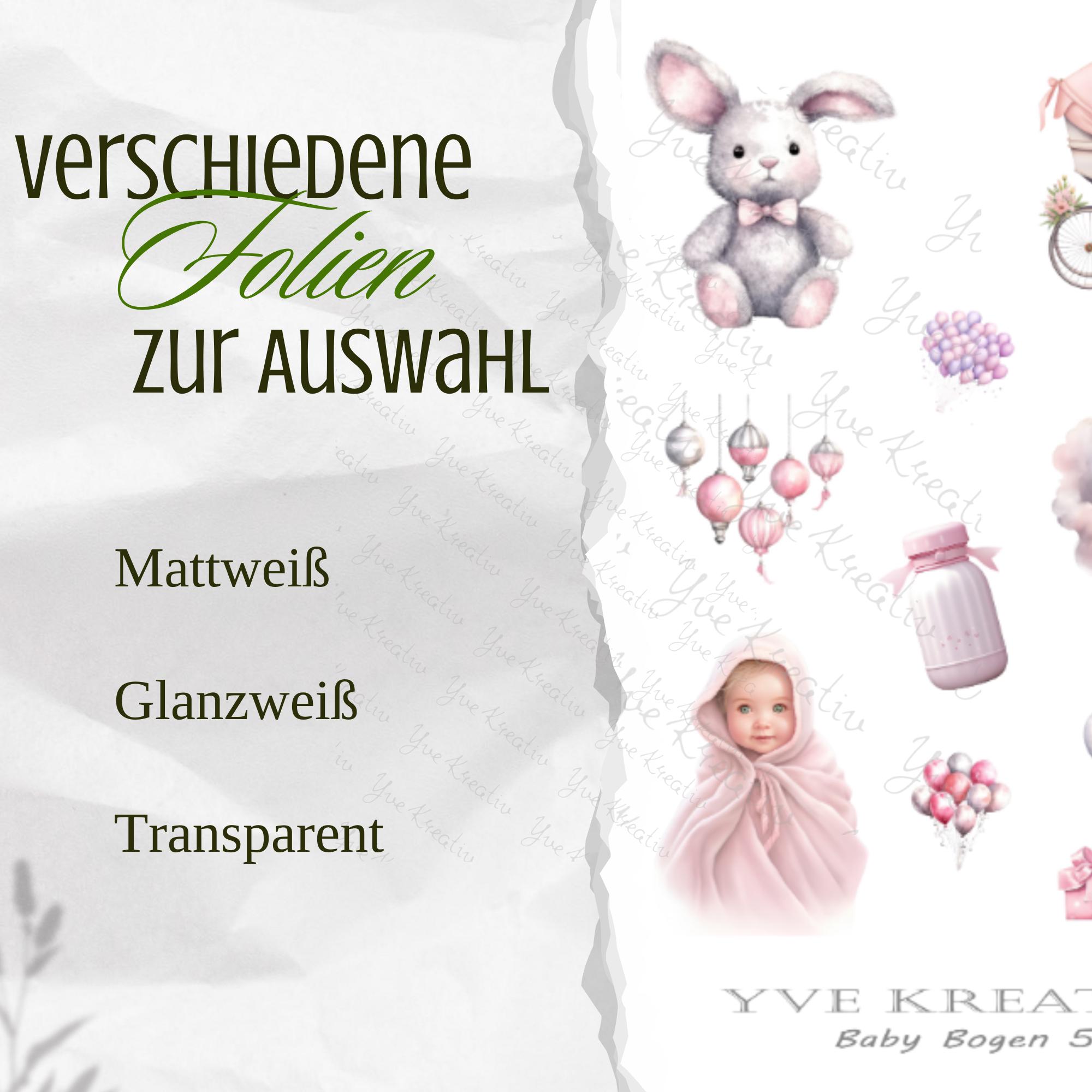 2 Stickerbogen SET Baby Girl Aufkleber Babyparty Sticker Geburt | Sticker Set zur Auswahl in Weiß - Transparent - Matt - Glanz #SBA6 2 Stickerbogen SET Baby Girl Aufkleber Babyparty Sticker Geburt | Sticker Set zur Auswahl in Weiß - Transparent - Matt - Glanz #SBA6