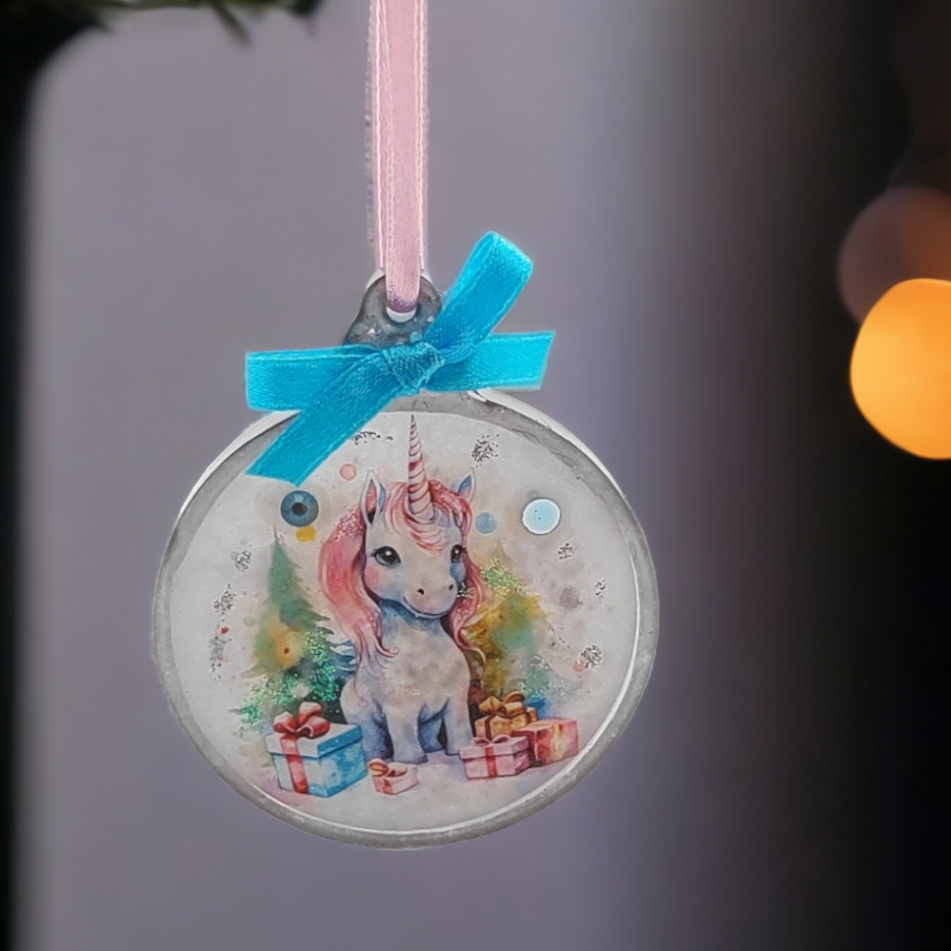 Weihnachtskugel Weihnachtsschmuck Baumanhänger Christmas Ornaments Weihnachten Baumkugel  Motiv "Einhorn"  #1620727353
