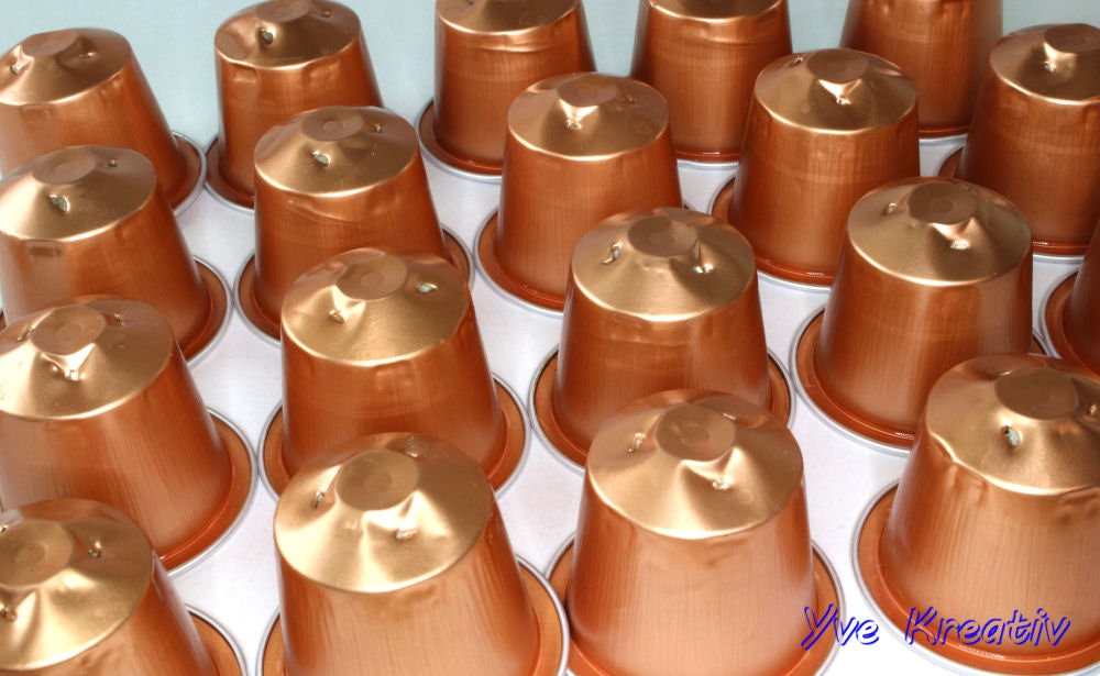10 leere Kaffeekapseln Farbe : rosegold  #KNS