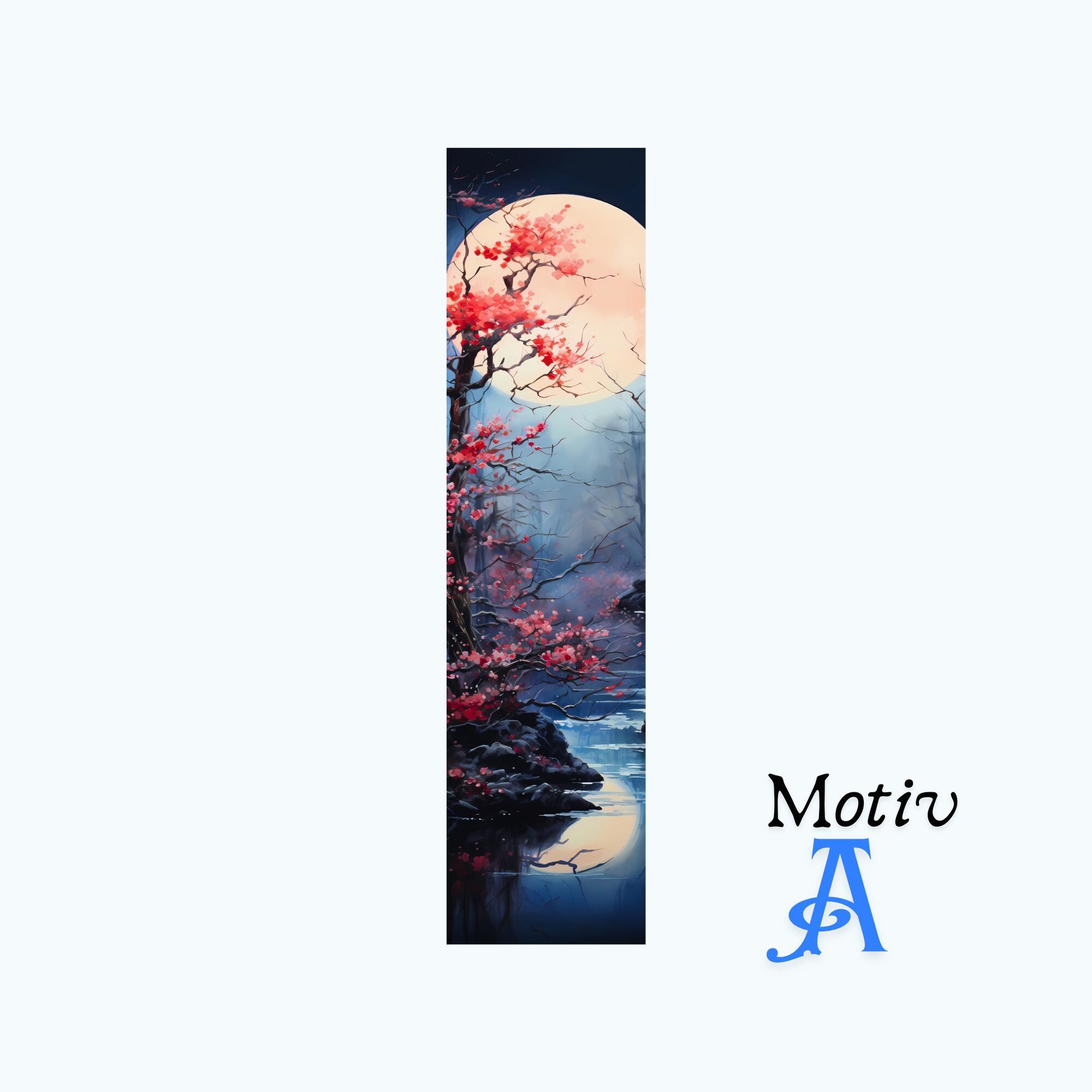 Lesezeichen aus Aluminium Geschenk zum Geburtstag Buchgeschenk "Motiv Japan Kirschblüte" Bookmark - 2 Motive zur Auswahl  #LEALU