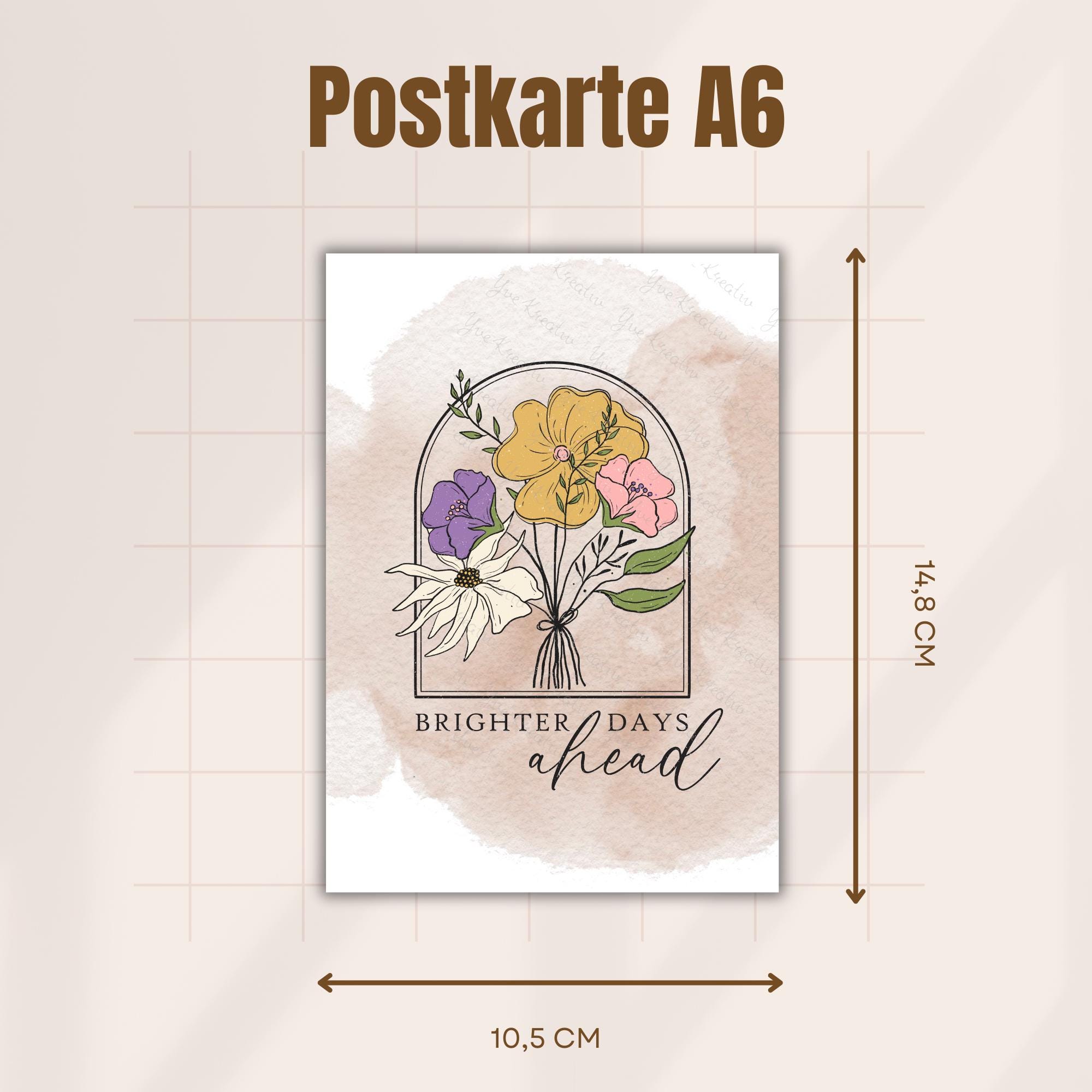 Postkarte Aufmunterung Grußkarte Spruch "Es liegen hellere Tage vor uns" Karte Geburtstag Motivation #PLS Postkarte Aufmunterung Grußkarte Spruch "Es liegen hellere Tage vor uns" Karte Geburtstag Motivation #PLS