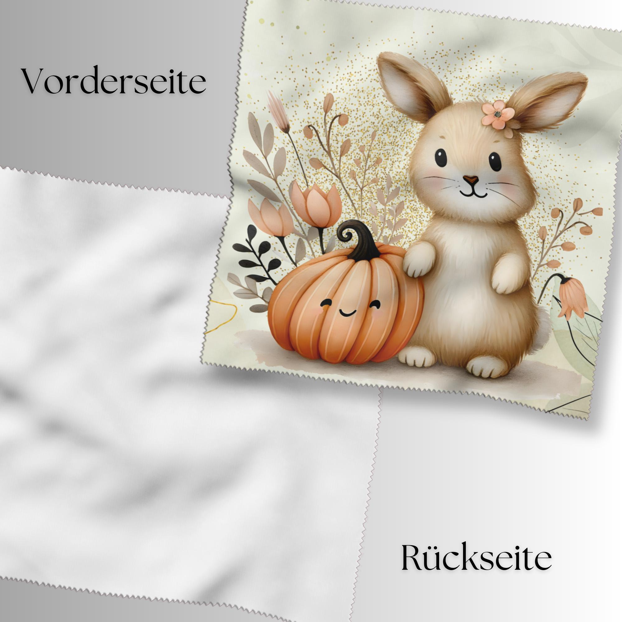 Brillenputztuch Herbst Hase bedrucktes Mikrofasertuch für Sonnenbrille Displays Handy Häschen Geschenk Halloween Mitbringsel #TI168