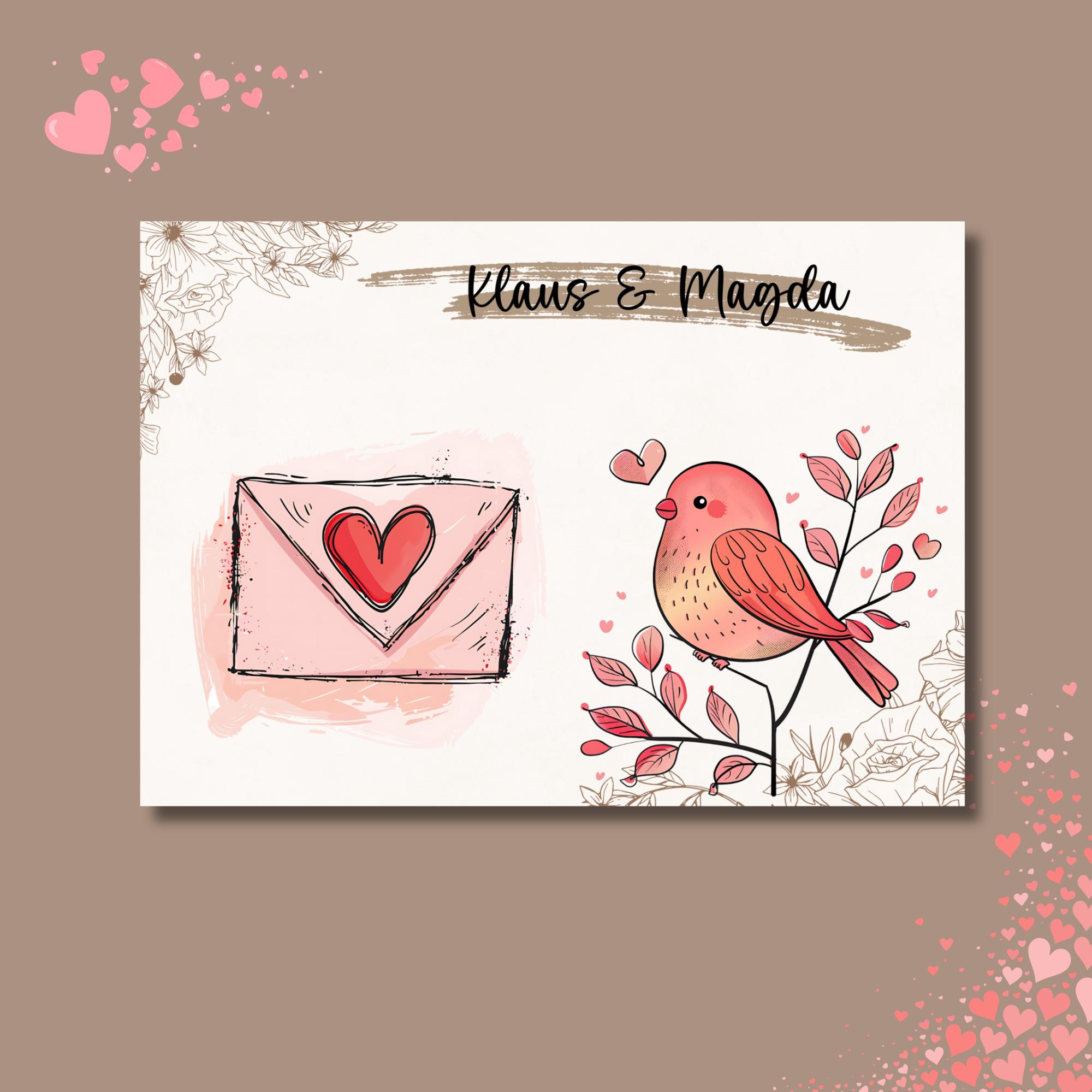 Postkarte personalisierbar, Grußkarte, Karte zur Hochzeit Valentinstag, Verlobungskarte, Geschenkkarte I   #PLS