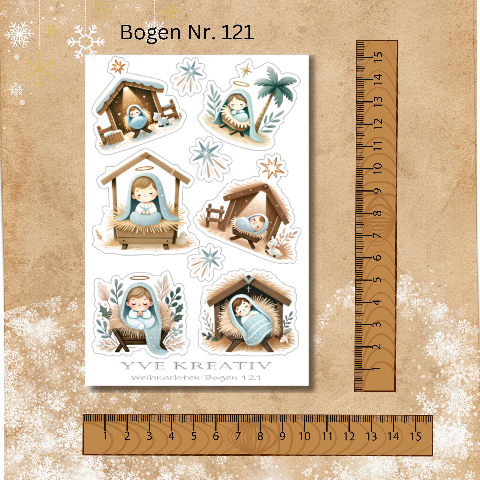 Aufkleber Sticker Bogen "Weihnachten Krippe Figuren" | Sticker Set - 7 Stickerbogen zur Auswahl in Weiß - Transparent - Matt - Glanz #SBA6 Aufkleber Sticker Bogen "Weihnachten Krippe Figuren" | Sticker Set - 7 Stickerbogen zur Auswahl in Weiß - Transparent - Matt - Glanz #SBA6