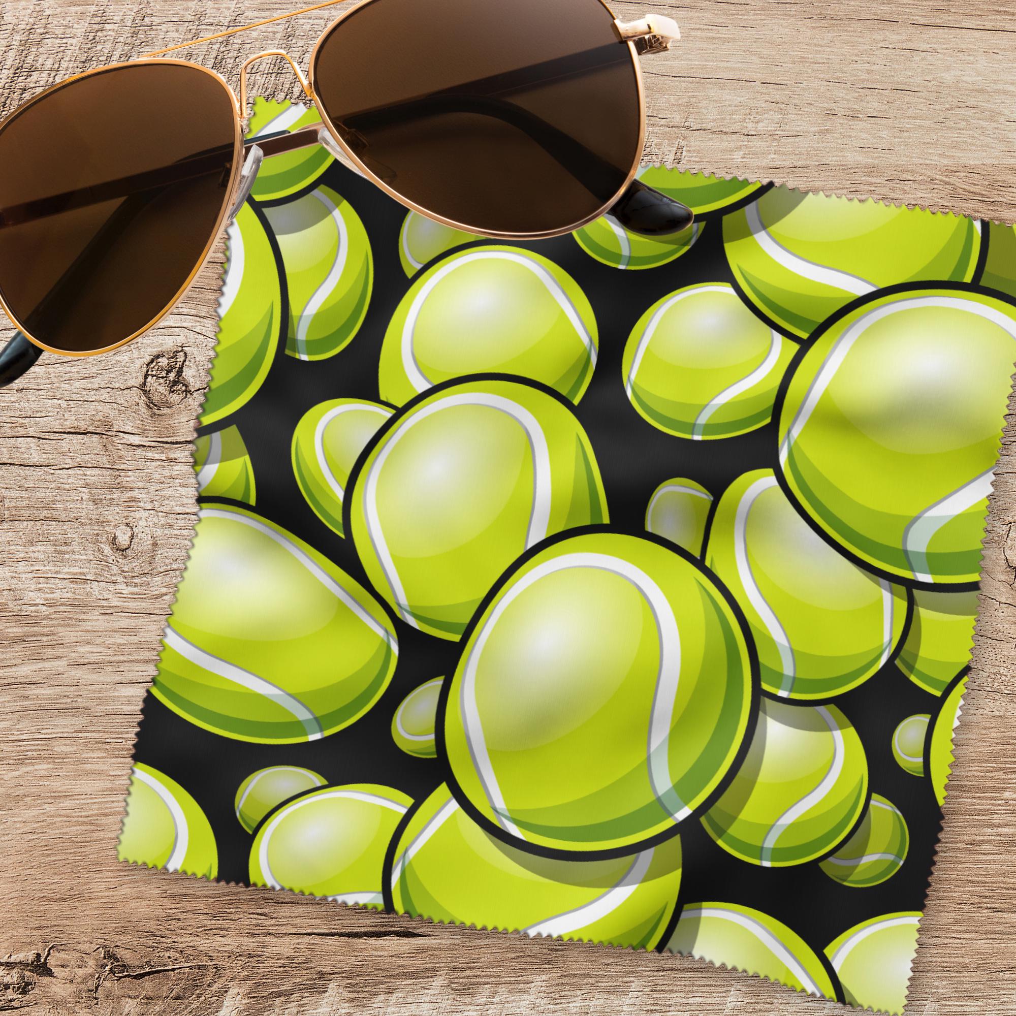 Brillenputztuch Tennis bedrucktes Mikrofasertuch für Brillen Sonnenbrille Displays Geschenk Tennisspieler Mitbringsel Sportler #SP22