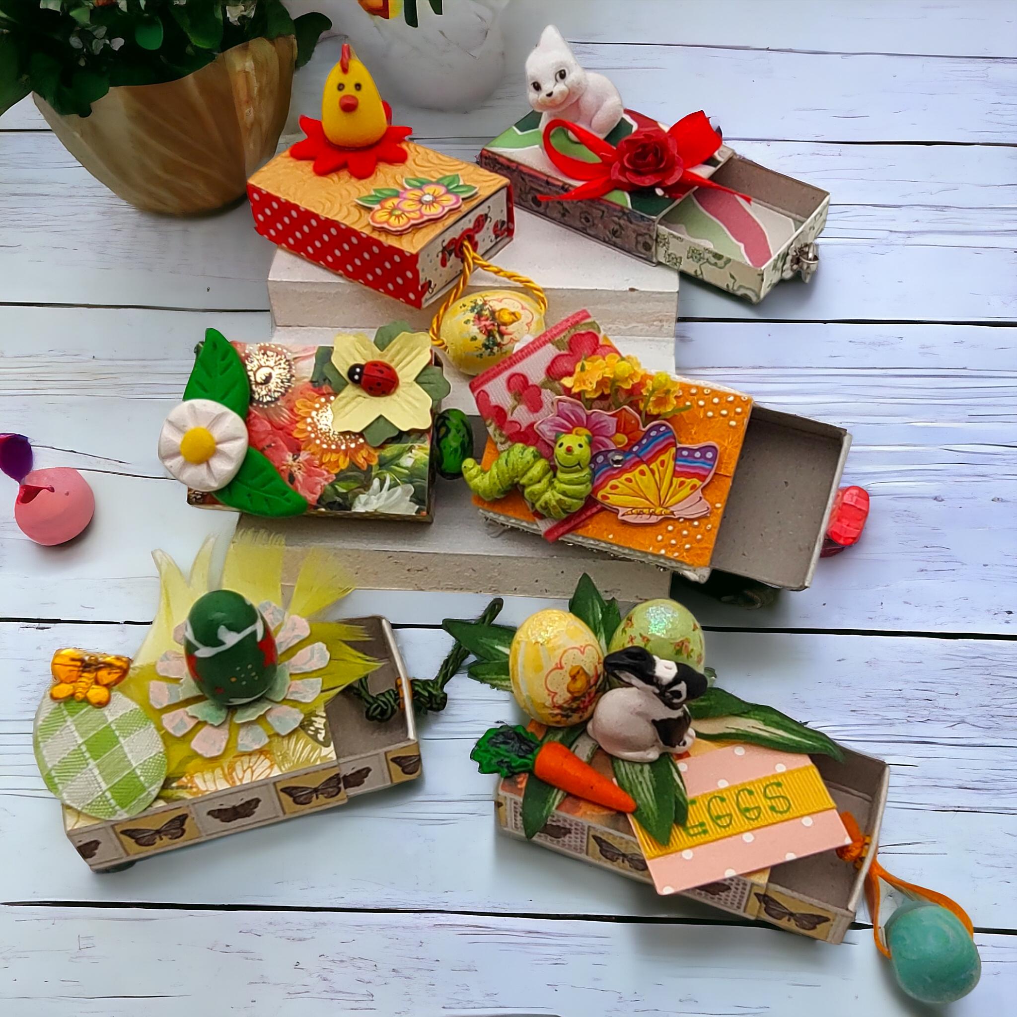 Kleine Schachtel Streichholzschachtel Box - Ostern Geschenkebox für Geldgeschenke Gutschein - kleine Kostbarkeiten #1838705226