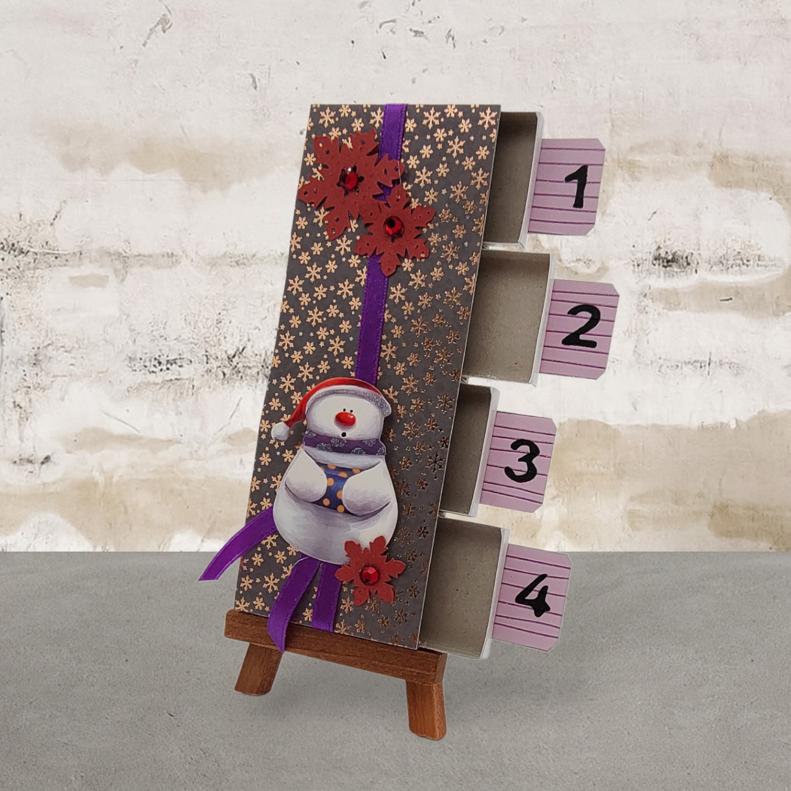 Adventskalender zum Befüllen aus 4 Streichholzschachteln  #613960872
