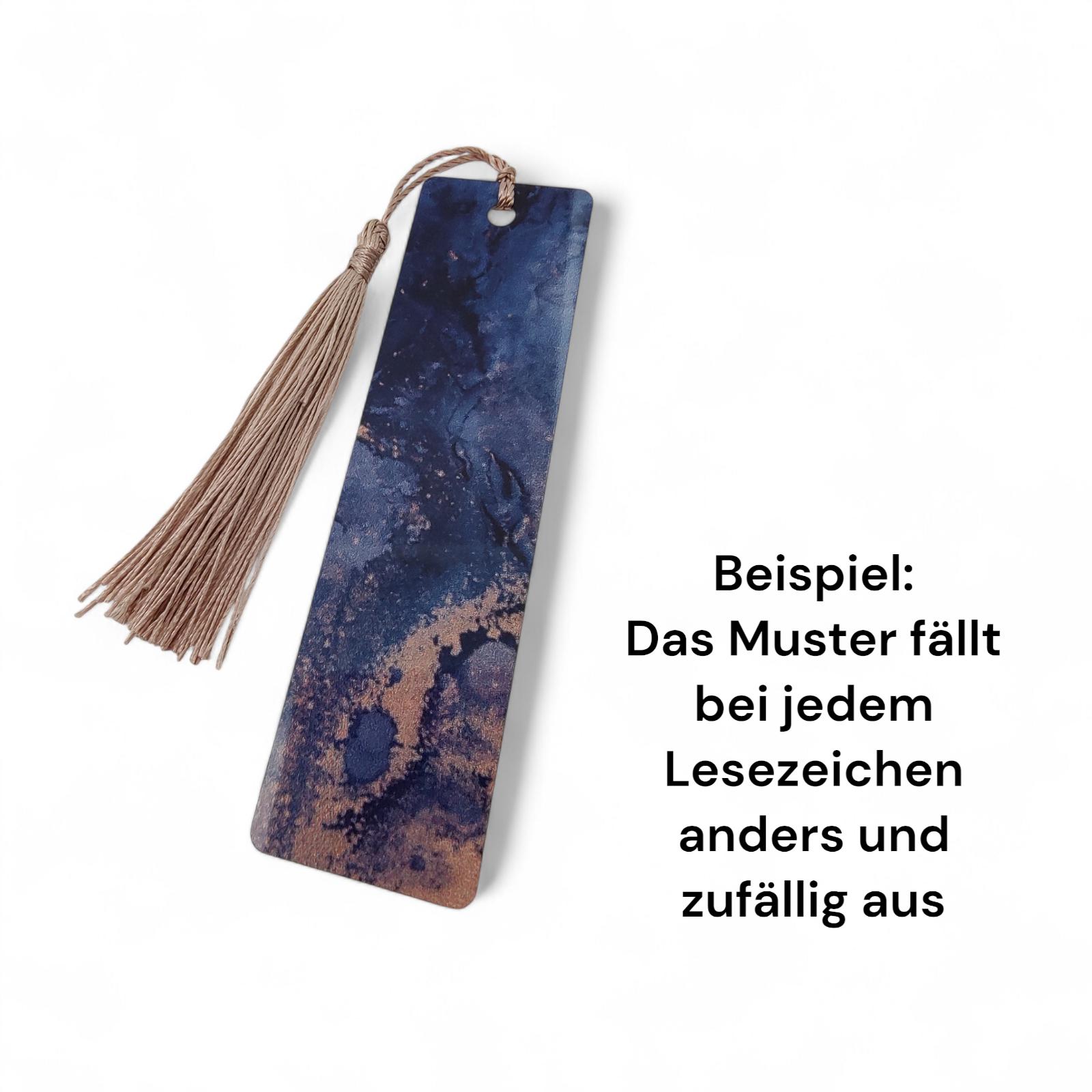 Lesezeichen aus Aluminium Geschenk zum Geburtstag, Muttertag Buchgeschenk "Motiv Marmor Optik" Bookmark #LEALU