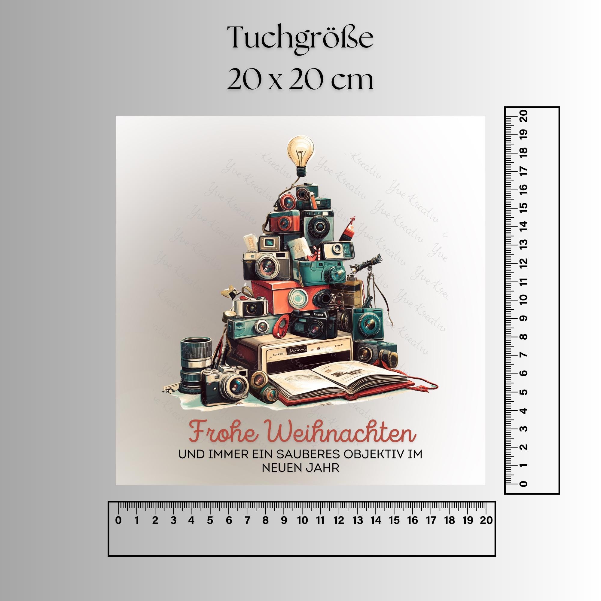 Brillenputztuch Tannenbaum Weihnachten Wichtelgeschenk Fotograf Geschenk bedrucktes Mikrofasertuch für Brillen Display Handy Objektiv #WE25