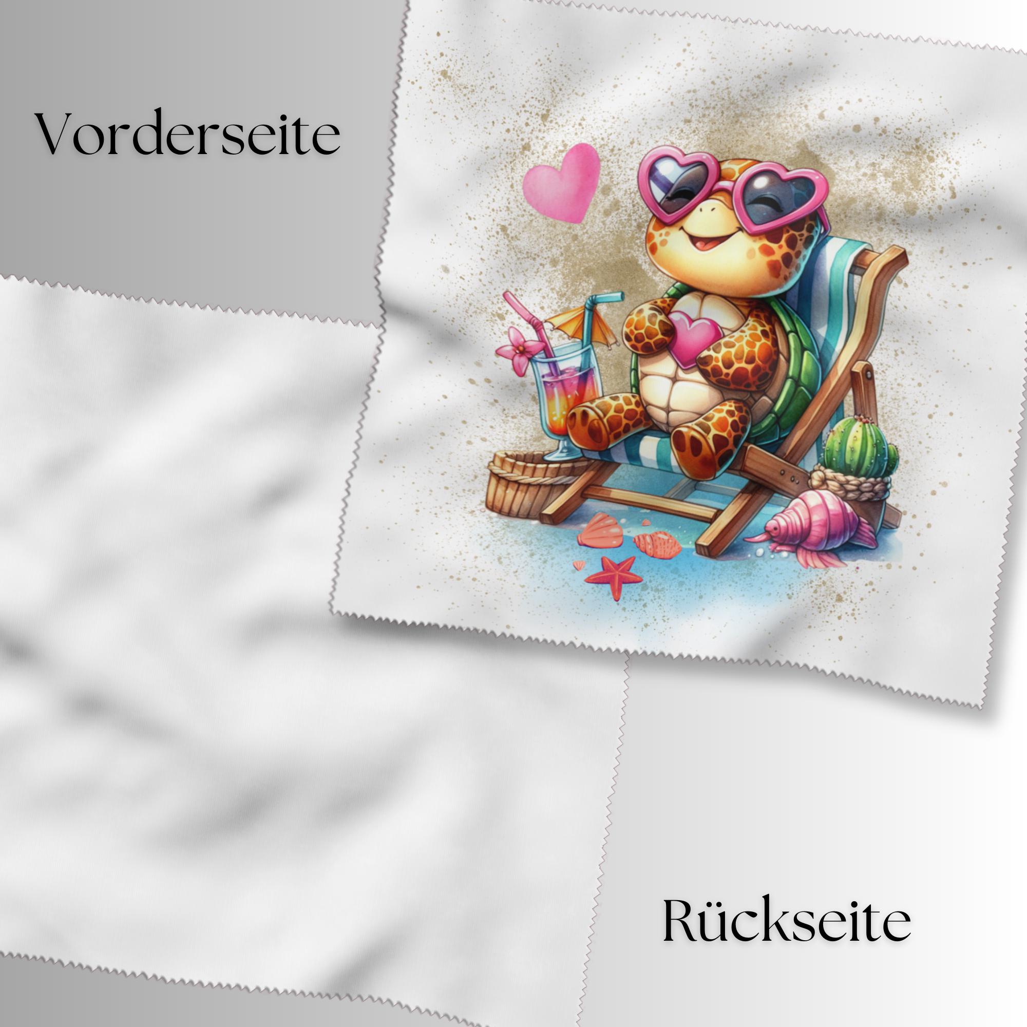 Brillenputztuch Schildkröte in Strandliege bedrucktes Mikrofasertuch für Sonnenbrille Display Handy Geschenk Urlaub Gutschein Reise #UR17 Brillenputztuch Schildkröte in Strandliege bedrucktes Mikrofasertuch für Sonnenbrille Display Handy Geschenk Urlaub Gutschein Reise #UR17