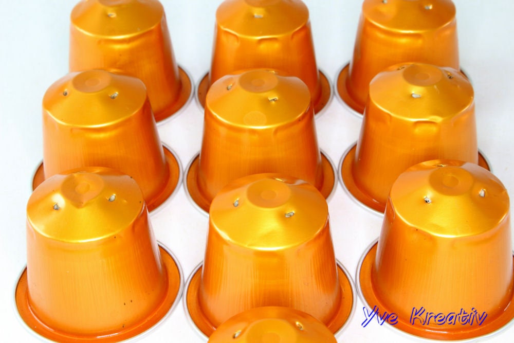 10 leere Kaffeekapseln Farbe : orange  #KNS