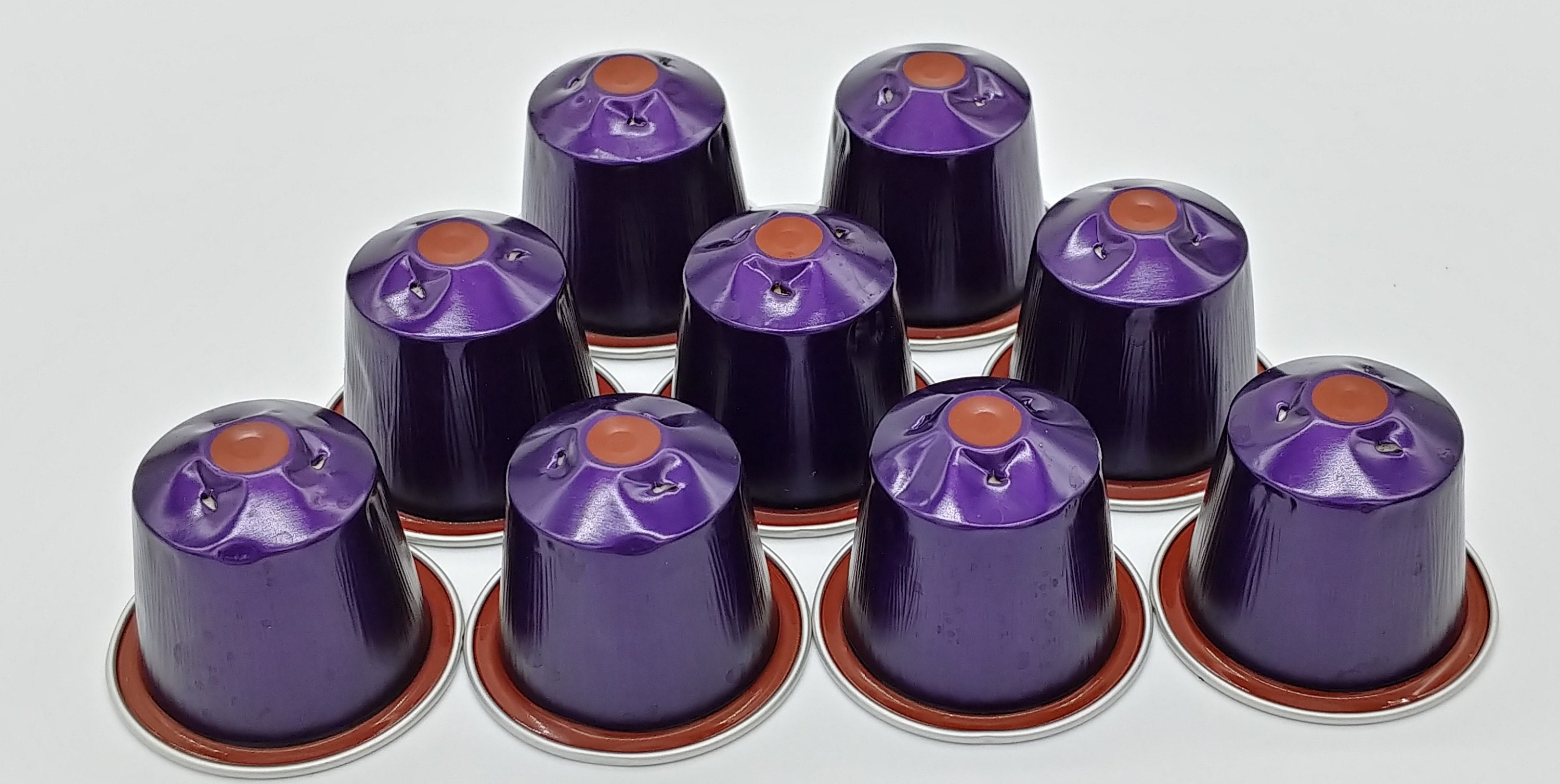 10 leere Kaffeekapseln Farbe : lila mit rot  #KNS