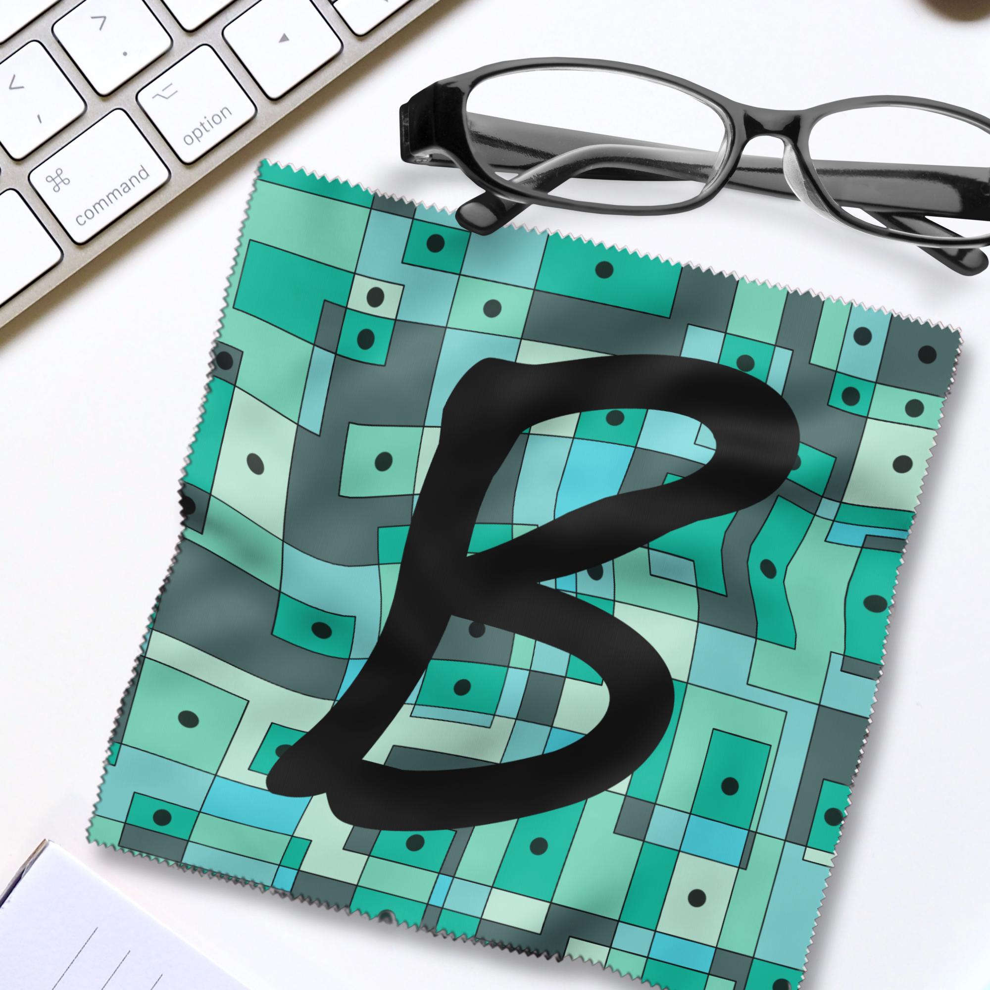 Bedrucktes Mikrofasertuch "B" für Brillen Tuch für Displays Brillenputztuch Geschenk Geburtstag Vatertag #AL28YK