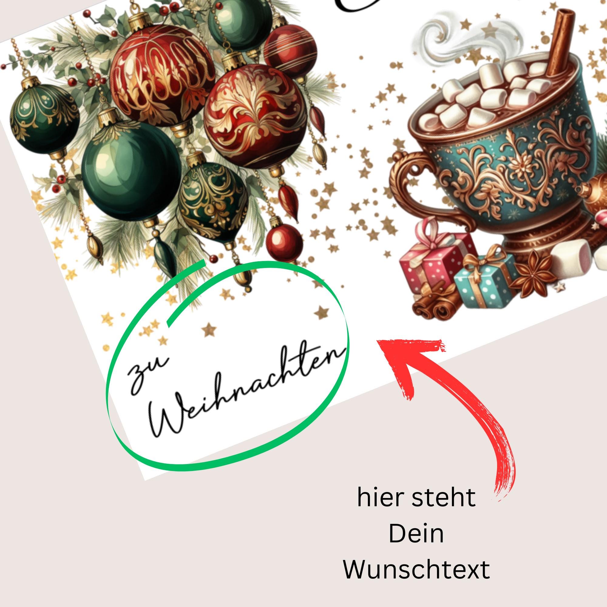 Einladung personalisiert Postkarte, Einladungskarte zum Adventskaffee, Weihnachtskarte, Karte zu Weihnachten Gutscheinkarte  #PLS