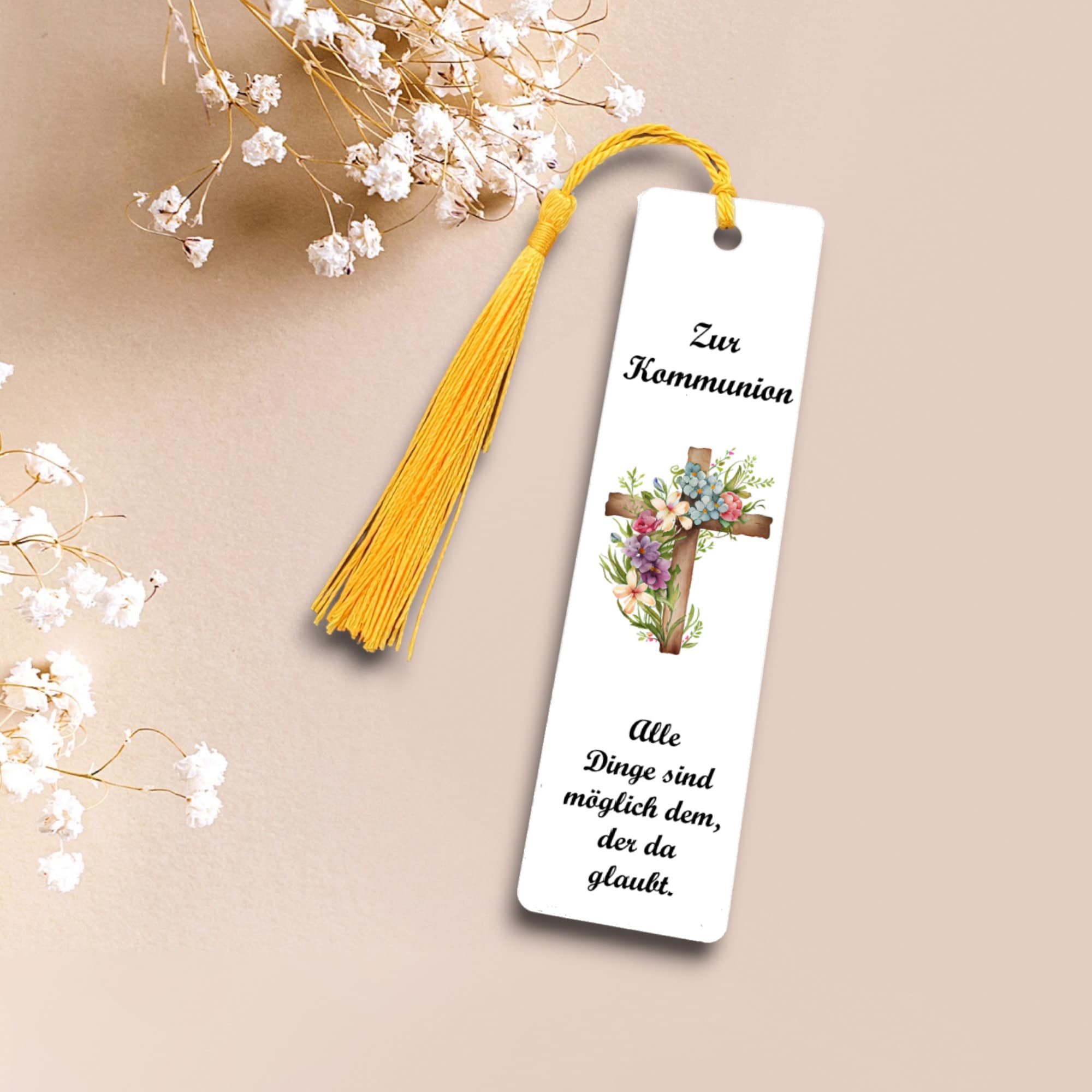 Lesezeichen aus Aluminium Geschenk zur Kommunion für Gesangsbuch Bibel Bücher Bookmark  #LEALU