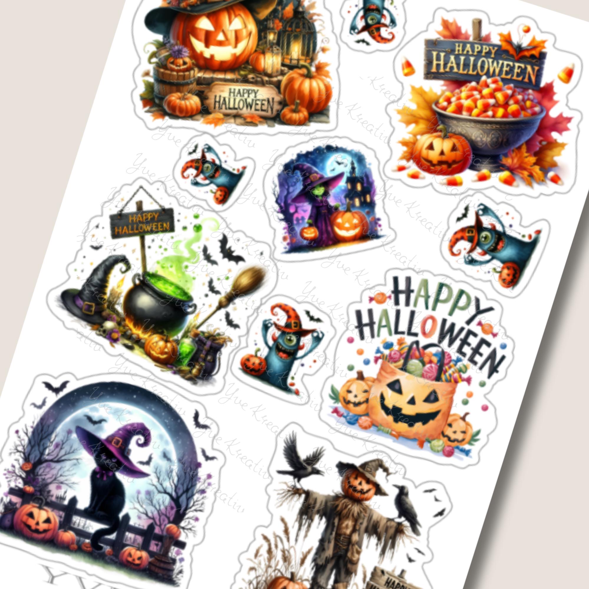Aufkleber Halloween Stickerbogen Grusel Kürbis Vampire Sticker Set - 3 Bögen zur Auswahl in Weiß - Transparent - Matt - Glanz #SBA6 Aufkleber Halloween Stickerbogen Grusel Kürbis Vampire Sticker Set - 3 Bögen zur Auswahl in Weiß - Transparent - Matt - Glanz #SBA6