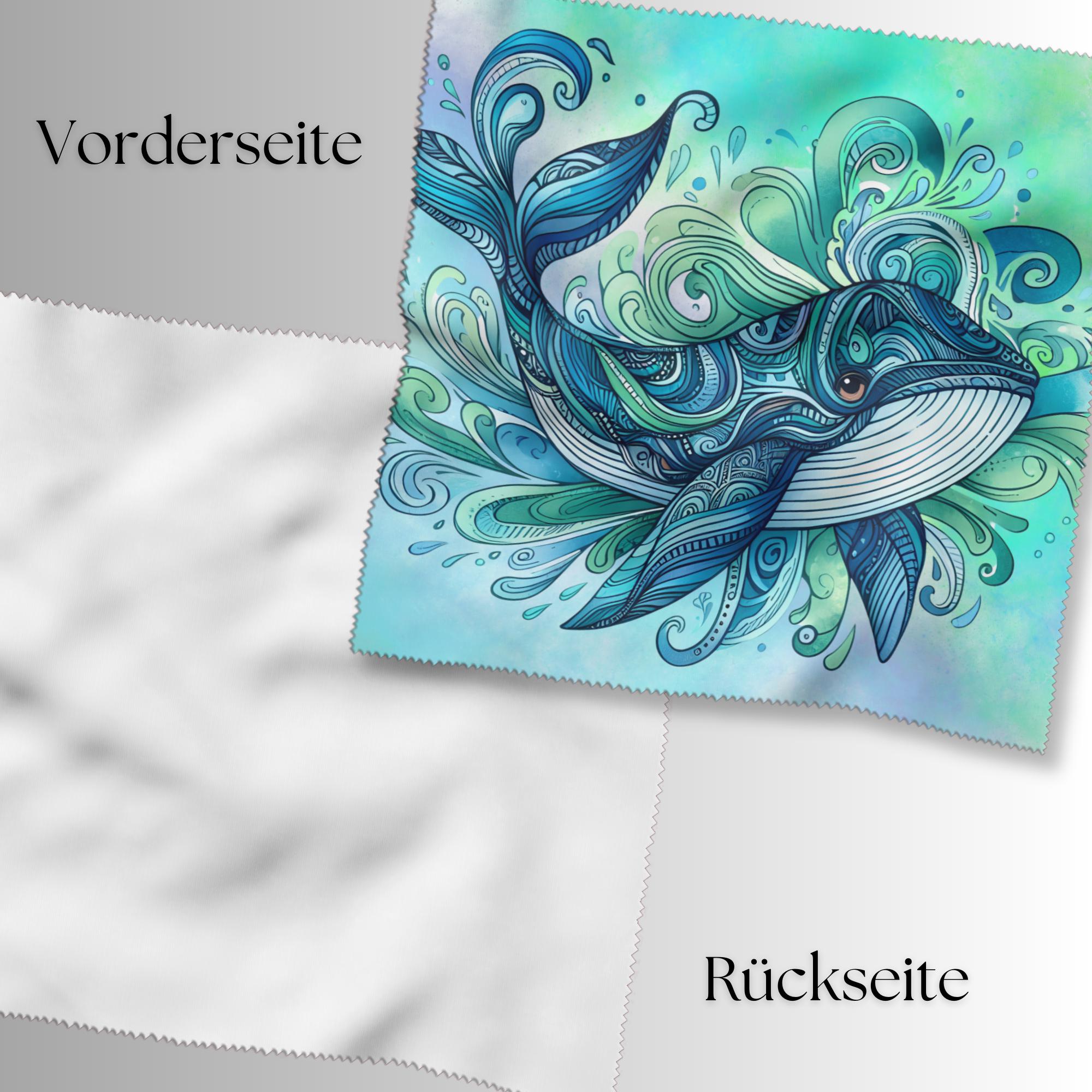 Brillenputztuch Wal bedrucktes Mikrofasertuch für Sonnenbrille Displays Geschenk Geburtstag Maritim Reise Gutschein Urlaub Mitbringsel #TI75