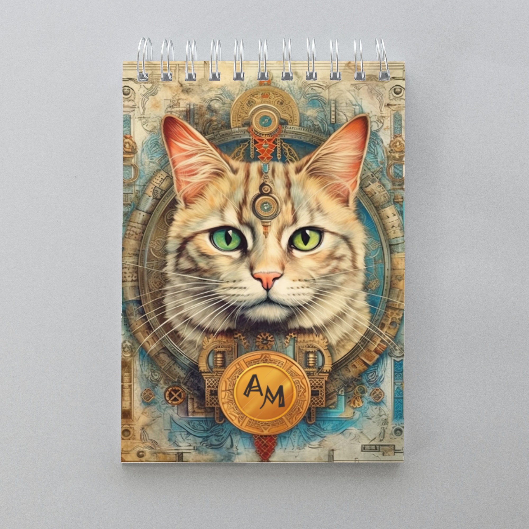 Notizblock personalisiert mit Monogramm DIN A6 kleiner Ringblock Schreibblock Notizbuch Zettelblock für Schule oder private Notizen  #A6SO