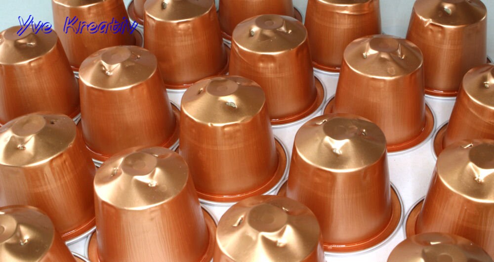 10 leere Kaffeekapseln Farbe : rosegold  #KNS