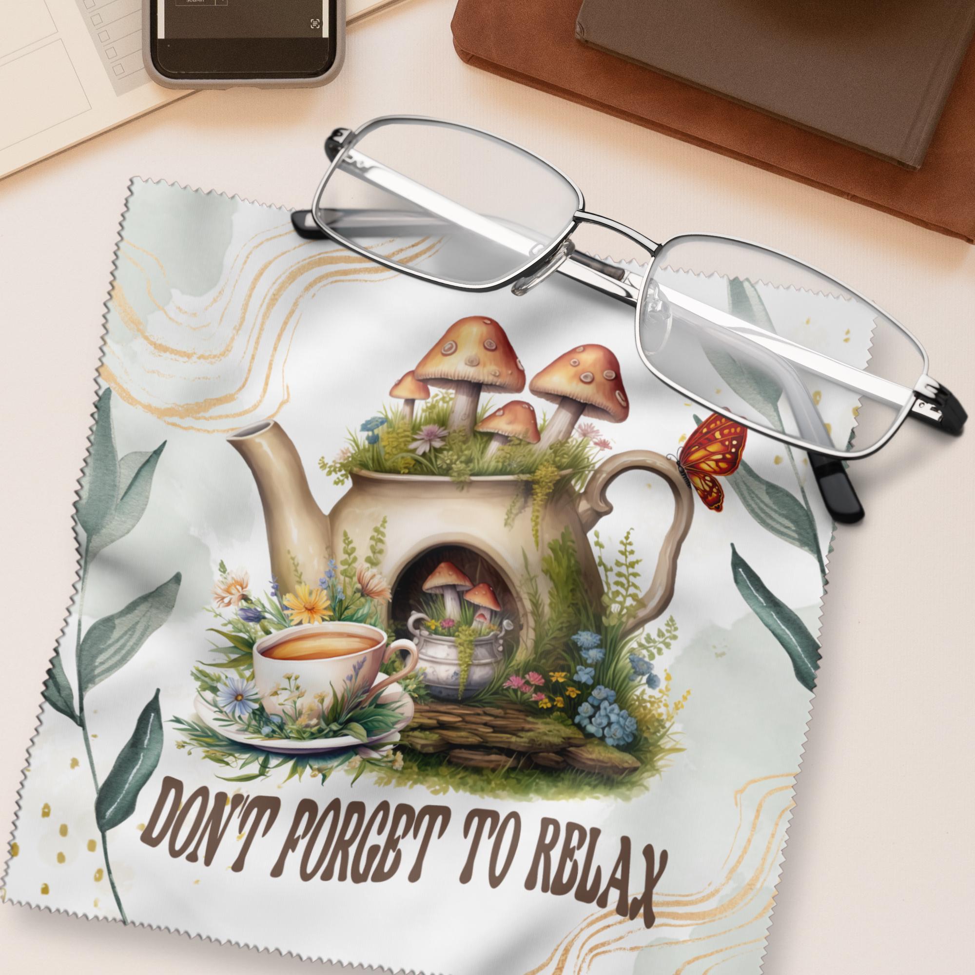 Brillenputztuch Relax bedrucktes Mikrofasertuch für Brillen Displays Mitbringsel Freundin Geschenkidee Mama Geschenk  #MO19