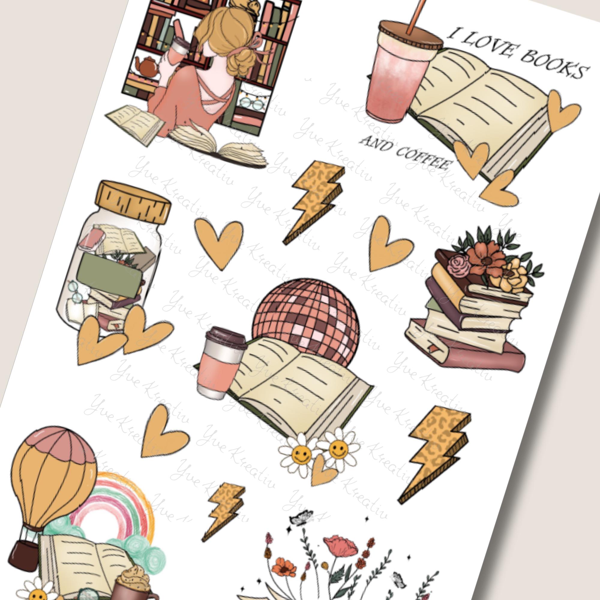 Aufkleber Love Books Stickerbogen Bücher für Leseratten Sticker Set - 3 Bögen zur Auswahl in Weiß - Transparent - Matt - Glanz #SBA6 Aufkleber Love Books Stickerbogen Bücher für Leseratten Sticker Set - 3 Bögen zur Auswahl in Weiß - Transparent - Matt - Glanz #SBA6