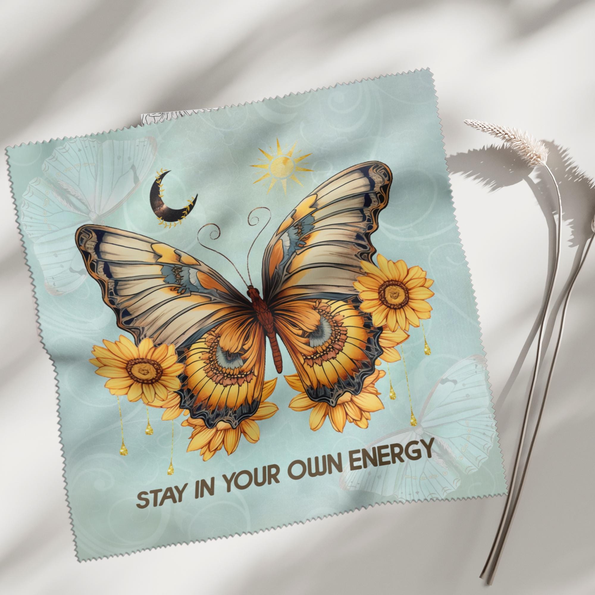 Brillenputztuch Schmetterling Geschenk Motivation bedrucktes Mikrofasertuch für Brillen Displays Mitbringsel Freundin Geschenkidee #MO15