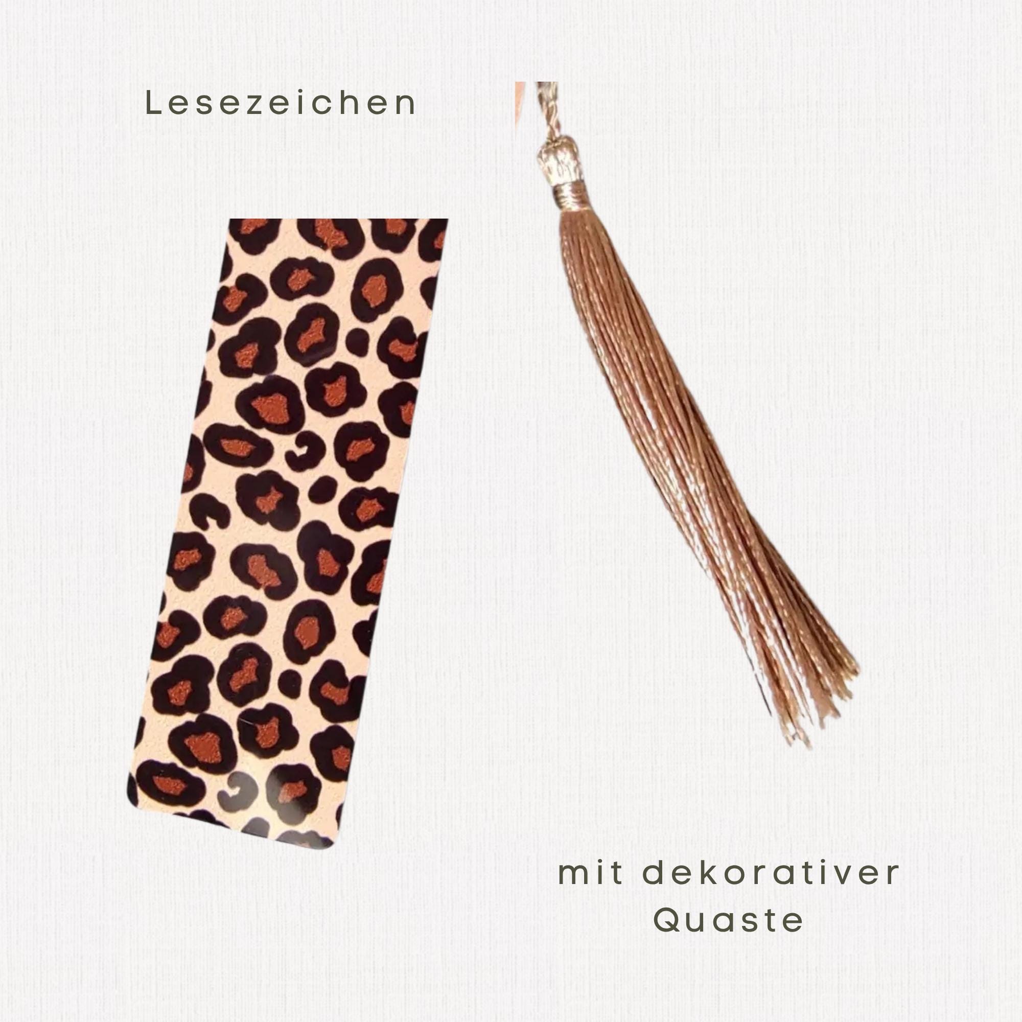 Lesezeichen aus Aluminium Animalprint Geschenk Geburtstag Mitbringsel Freundin Buchgeschenk Bookmark Leopard #LEALU