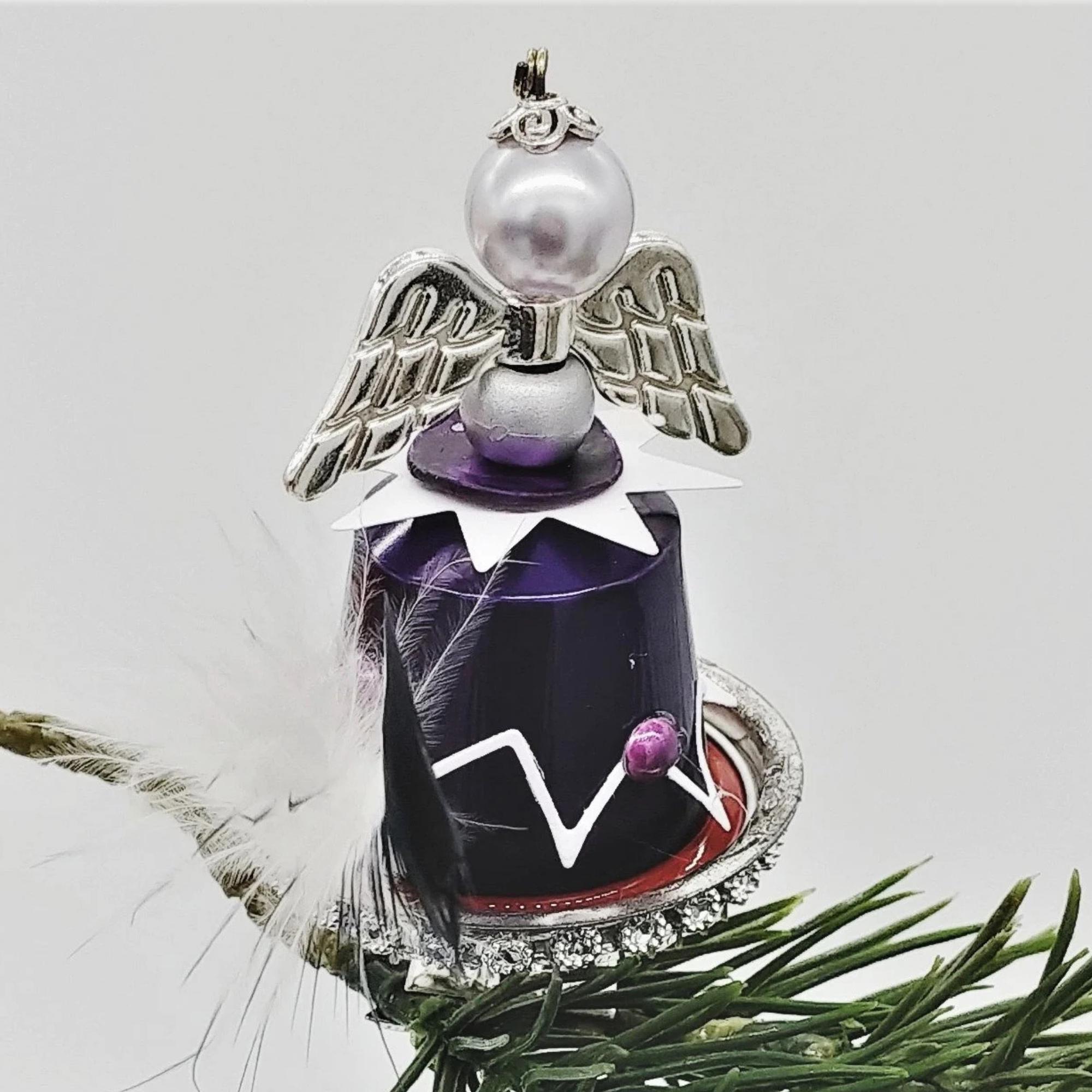 Engel aus Kaffeekapseln Christbaumkugel Upcycling Weihnachtskugel besonderer Weihnachtsdeko auf Metallklammer Christbaumclip   #1122710995