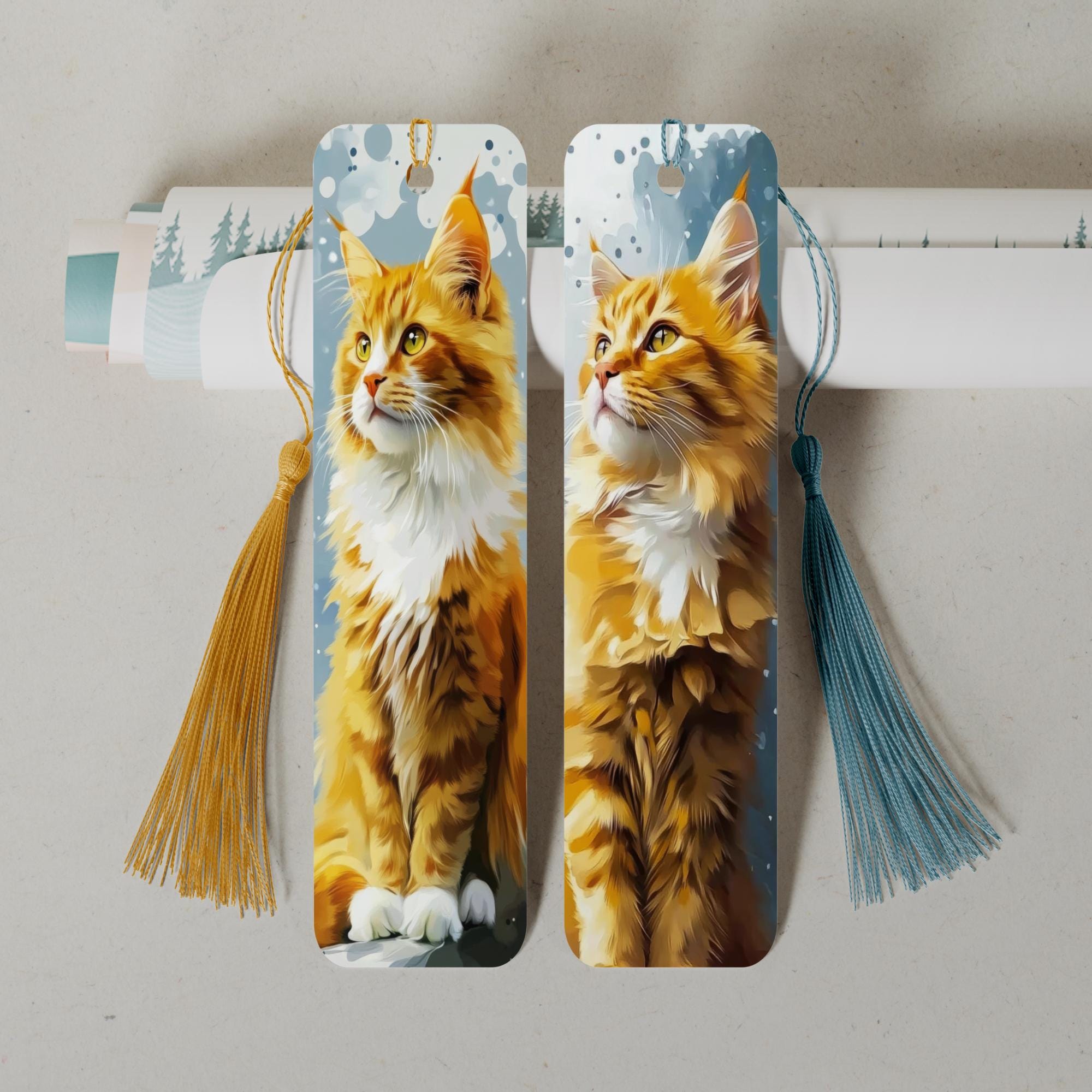 Lesezeichen aus Aluminium Geschenk zum Geburtstag Buchgeschenk "Motiv Katze" Bookmark - 2 Motive zur Auswahl  #LEALU